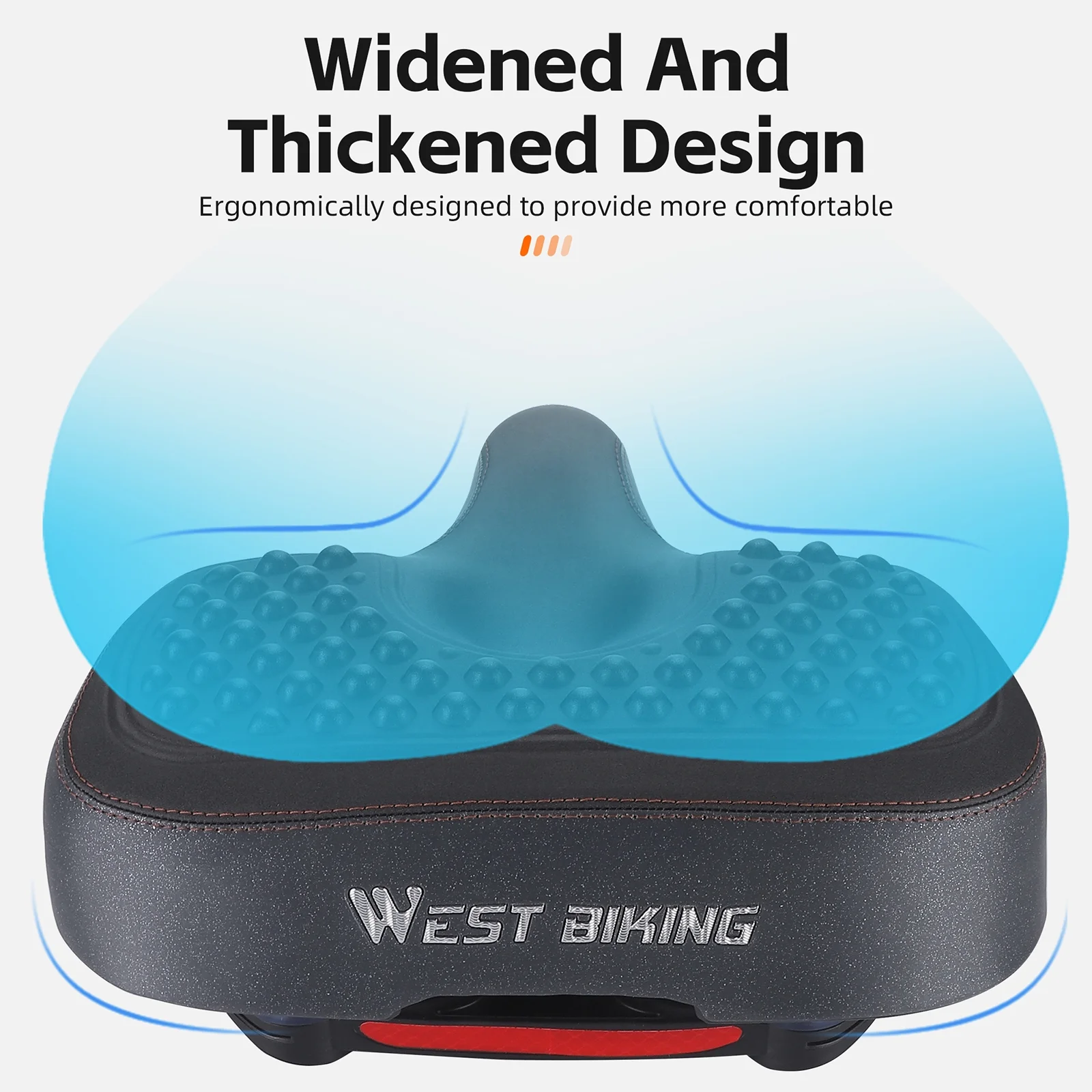 WEST BIKING Bicycle saddles,BUZHI Widen Elasticity Bike Pad Road Soft Elasticity Bike Saddle Thickened Widen Elasticity PU Pad Road Bike Saddle Soft Saddles SIUKE
