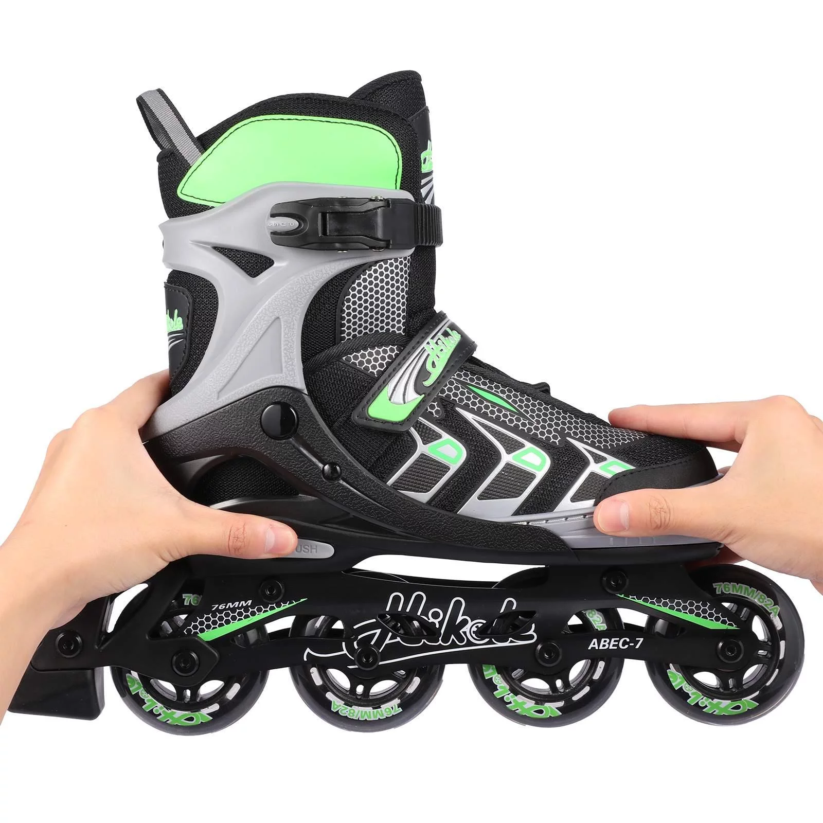 3 Size Adjustable Youth/Adult Inline Skates Safe and Durable Inline Skates Suitable for Men Women and Beginners Outdoor Indoor Roller Skates