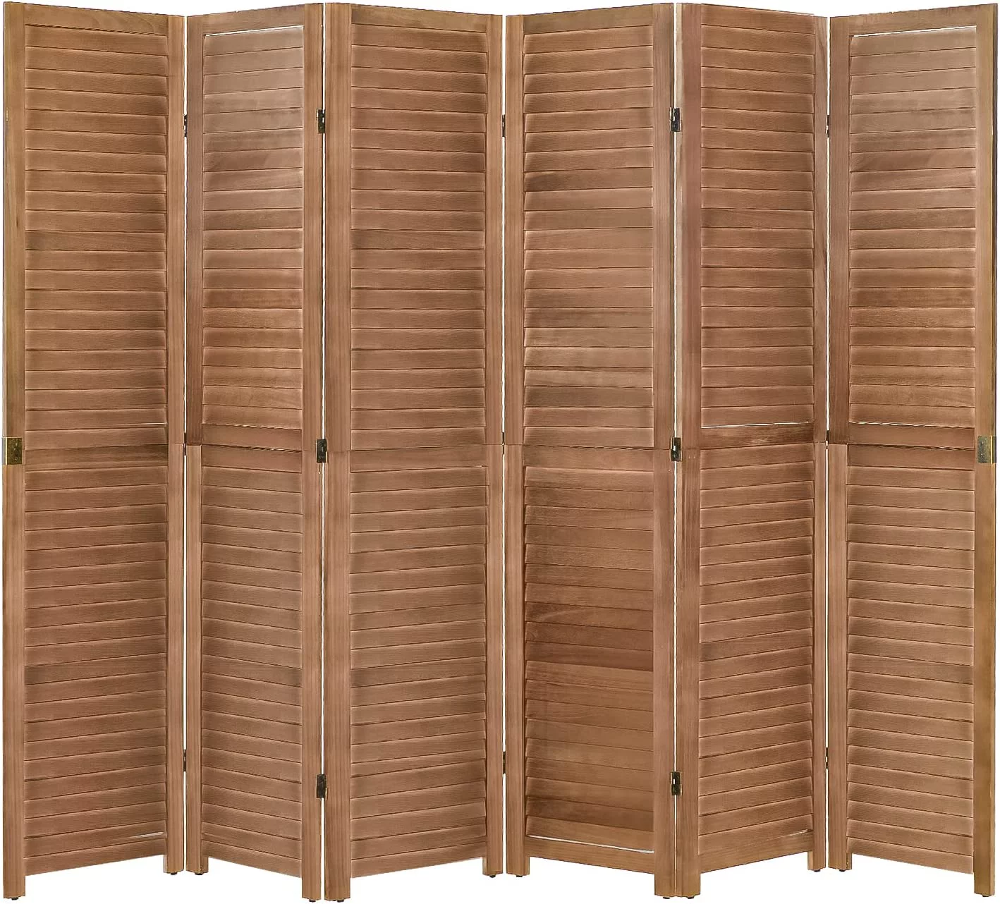 YODOLLA 5.6 ft Tall Room Divider 6 Panel Wood Privacy Screen Freestanding Partition Wall Divider, Natural
