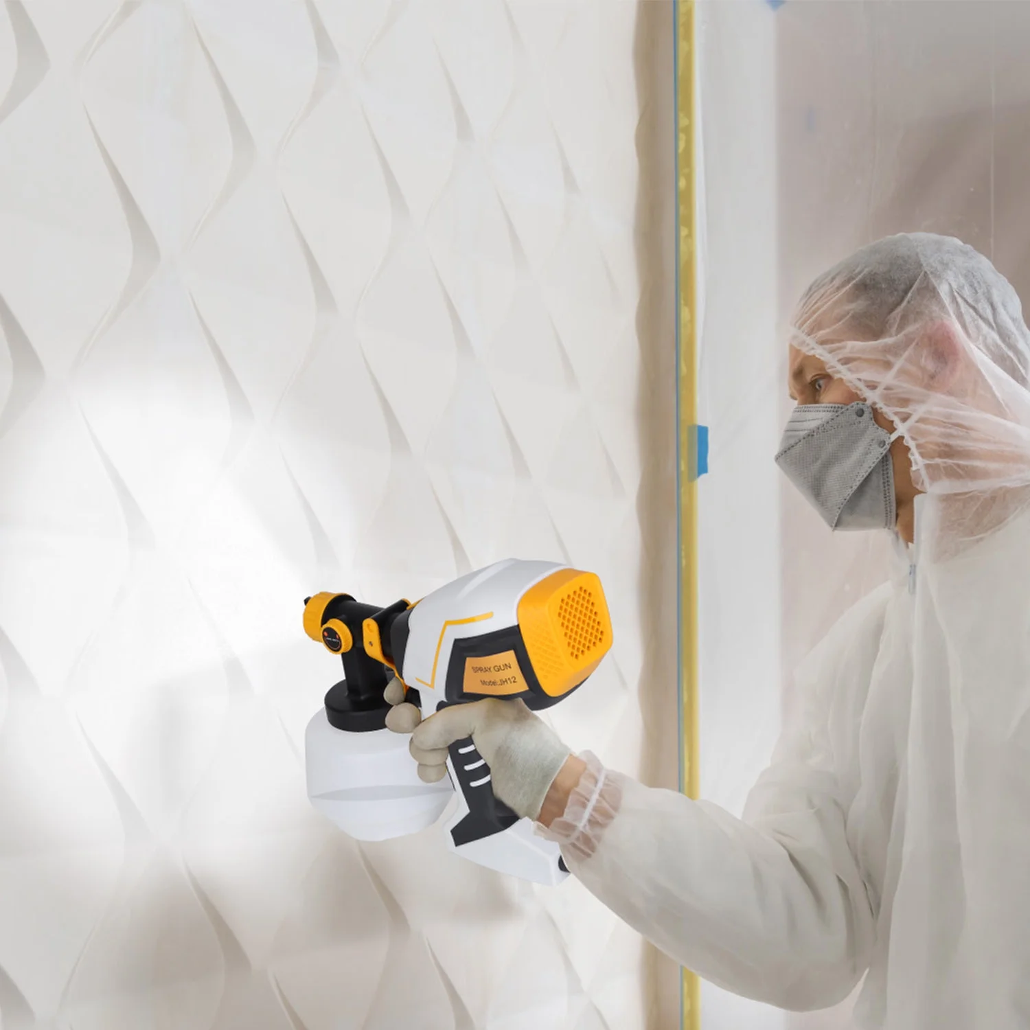 iMounTEK Electric Paint Sprayer, 1200ml Electric HVLP Spray Painting Gun Handheld, Detachable Container 2 spraying patterns