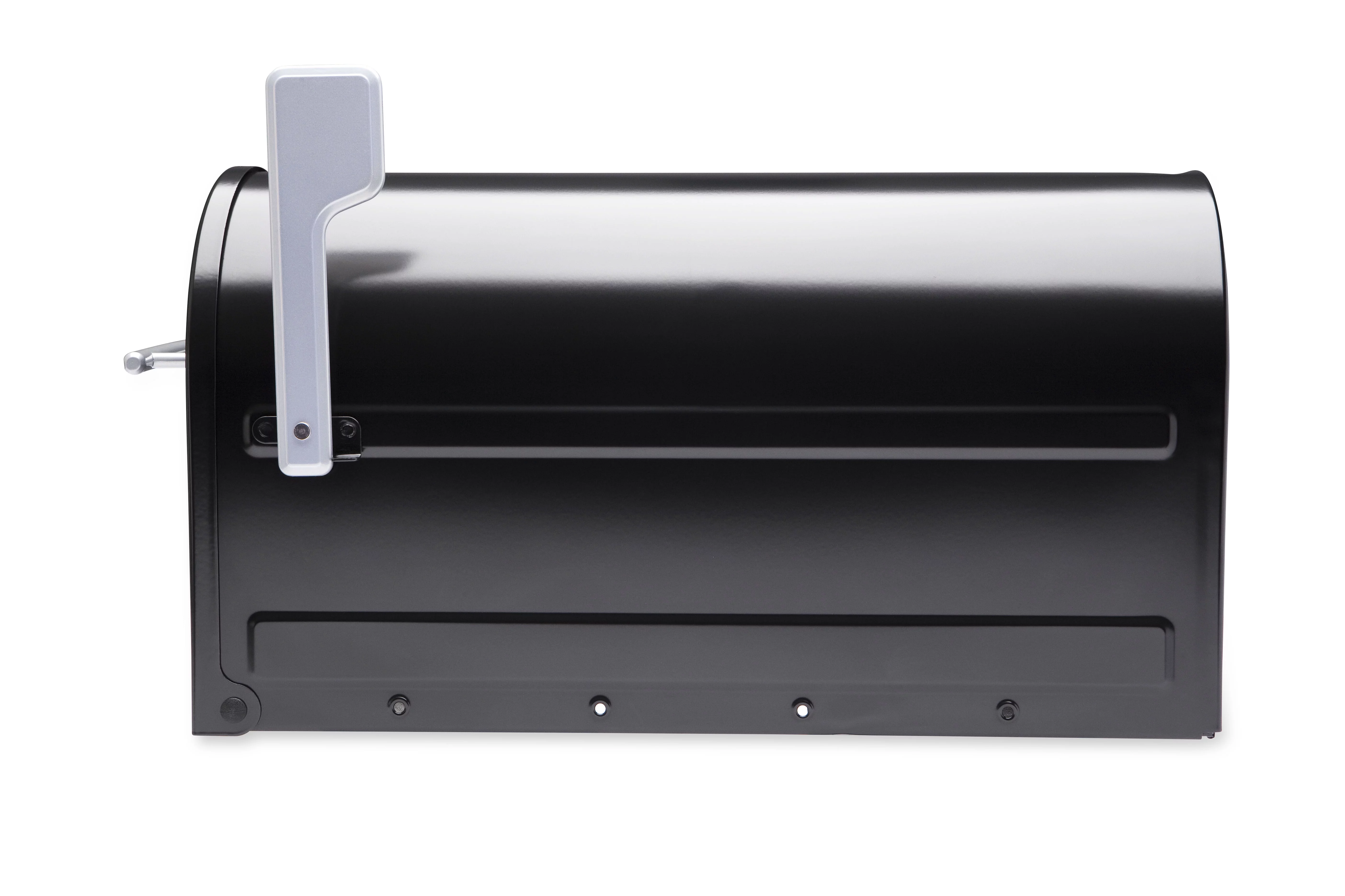 Architectural Mailboxes  Boulder Post Mount Mailbox with Premium Silver Handle & Flag - Black - Large