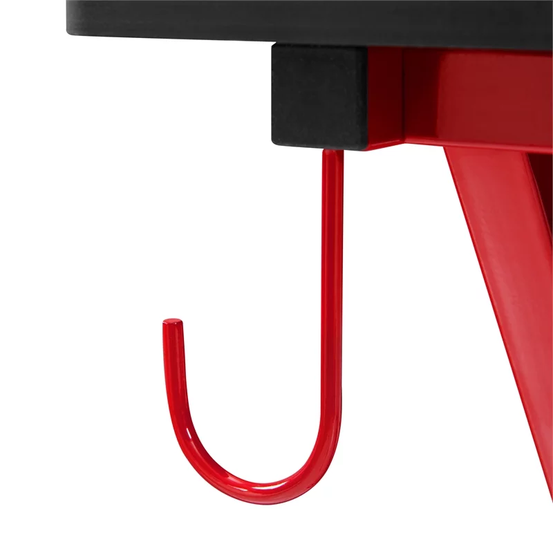 Linon Grayson LED Metal and Wood Gaming Desk in Black and Red