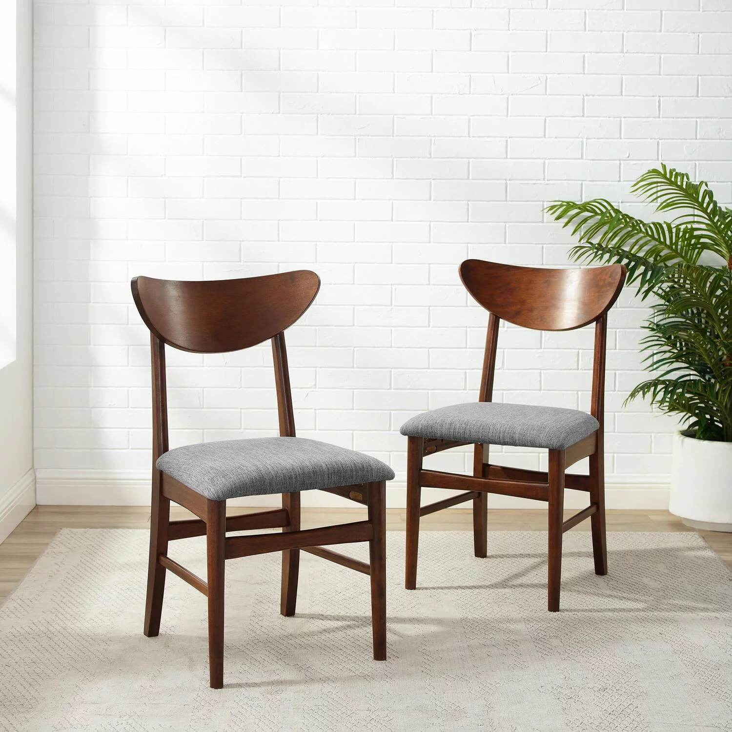 Maykoosh Artisanal Artistry 2Pc Wood Dining Chairs W/Upholstered Seat Mahogany - 2 Wood Back Chairs