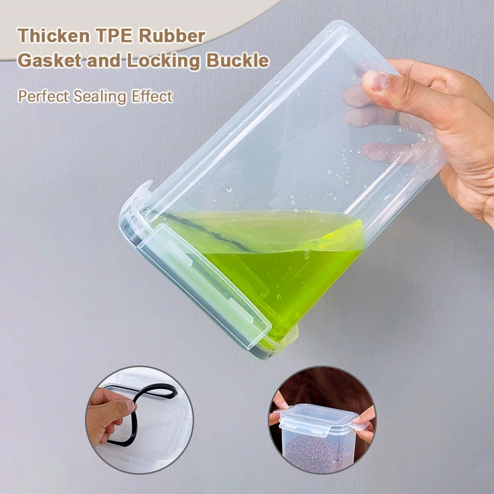 Dcenta Clear BPA-Free Food Storage Containers, 7PCS Set, Stackable Design, Ideal for Pasta Flour Rice,