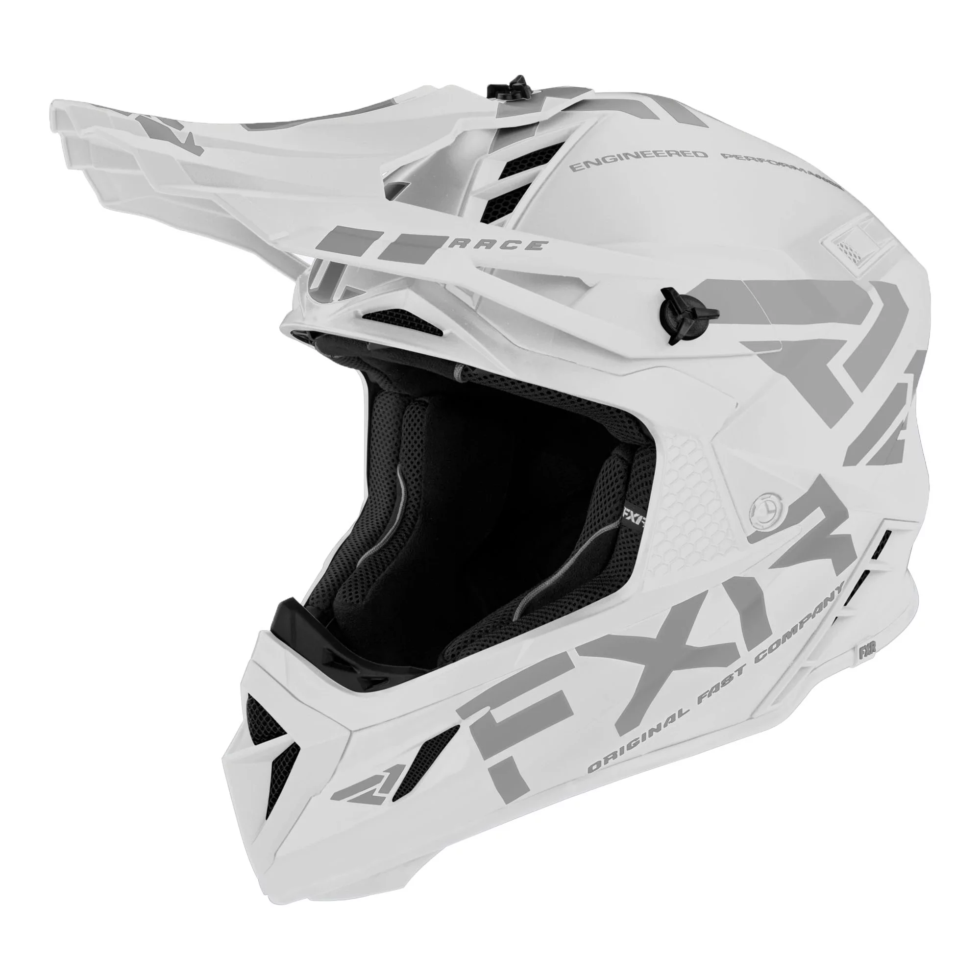 FXR  Helium Prime Helmet Quick Release Buckle 365 Vent Nose Guard White - X-Small - FMVSS 220601-0100-04