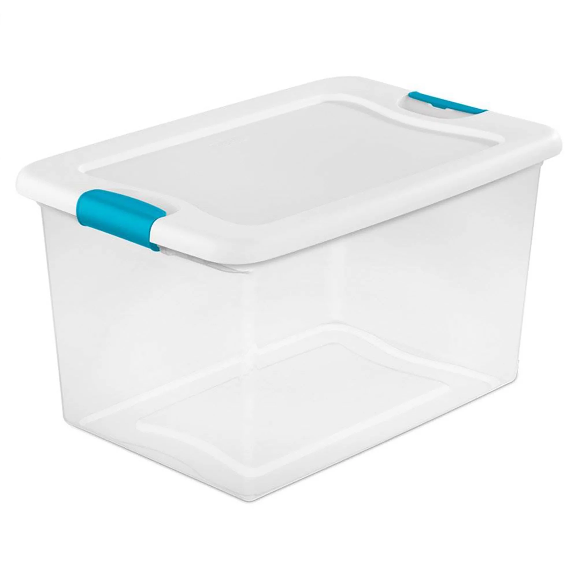 Sterilite 64 Quart Large Stackable Latching Tote Box (12 Pack) and Deep Clip Box (4 Pack)