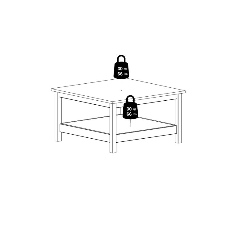 Home Square 2 Piece Furniture Set with Sideboard and Coffee Table in White