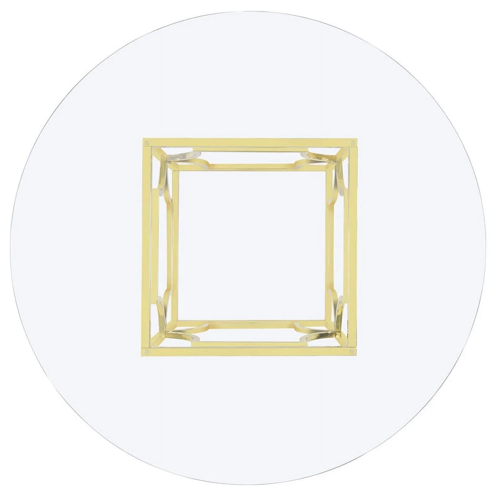 Starlight Round Glass Top Dining Table Clear and Brass