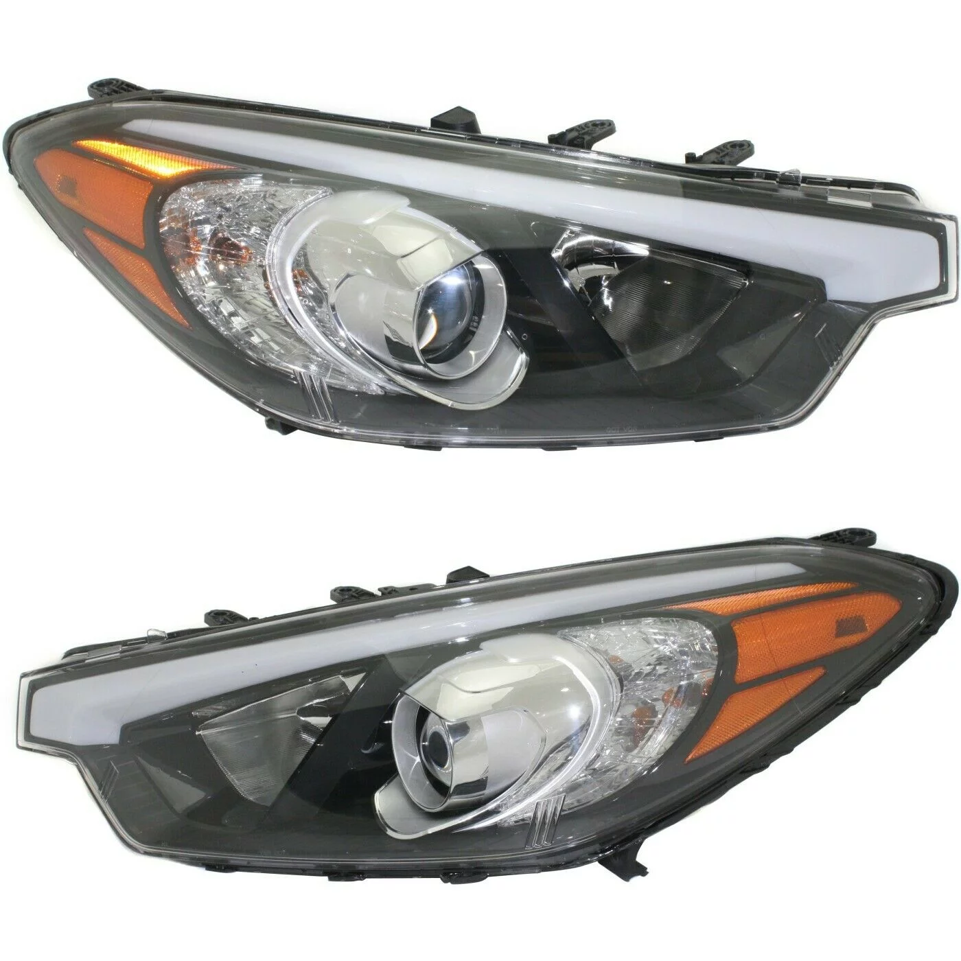 Halogen Headlight Lamp Assembly LH RH Set of 2 For 2014-2016 Forte Forte5 Brand