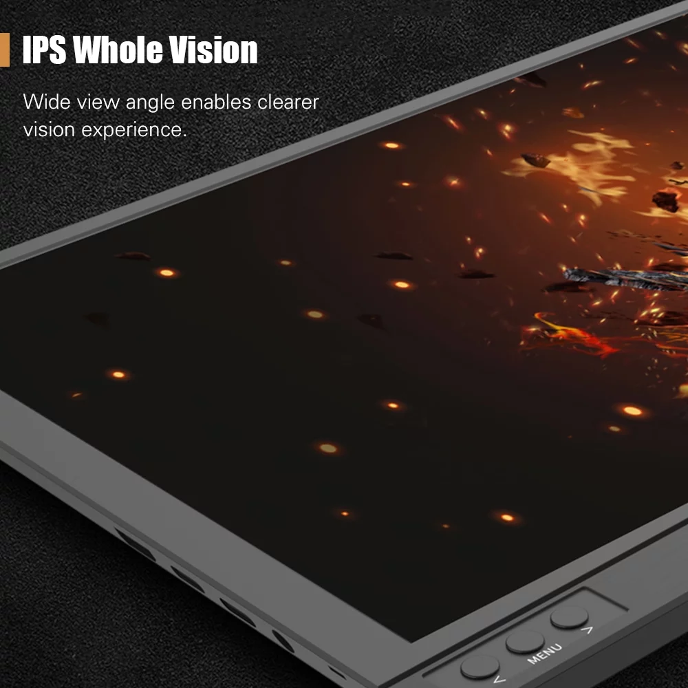 Anself 15.6 Inch Portable Monitor 1920x1080 Full  IPS Screen with Type-C Built-in Stereo Speakers for Phone Laptop Display Gaming