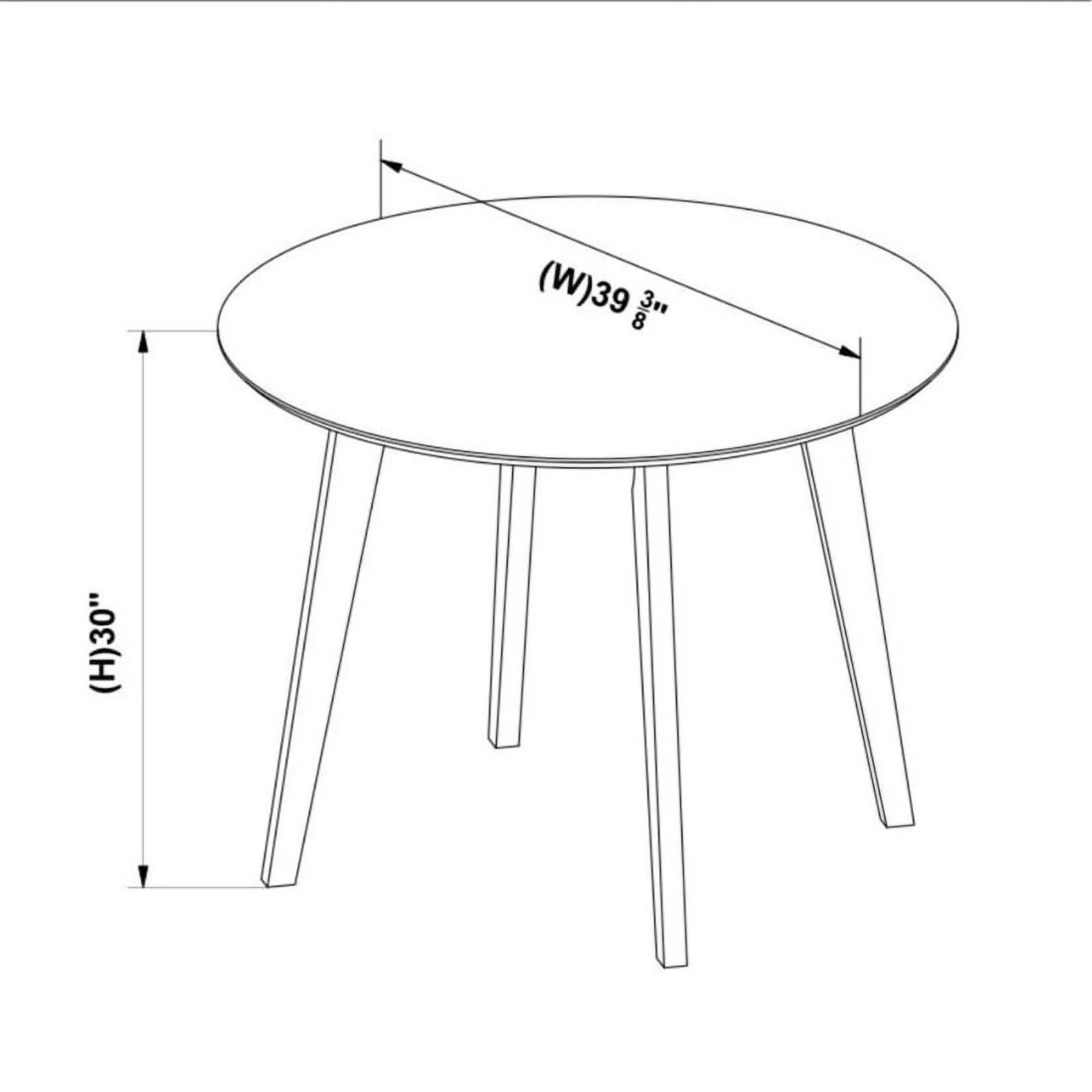 Cadence Modern Solid Wood Walnut Dining Room & Kitchen Table and Chair Set of 4