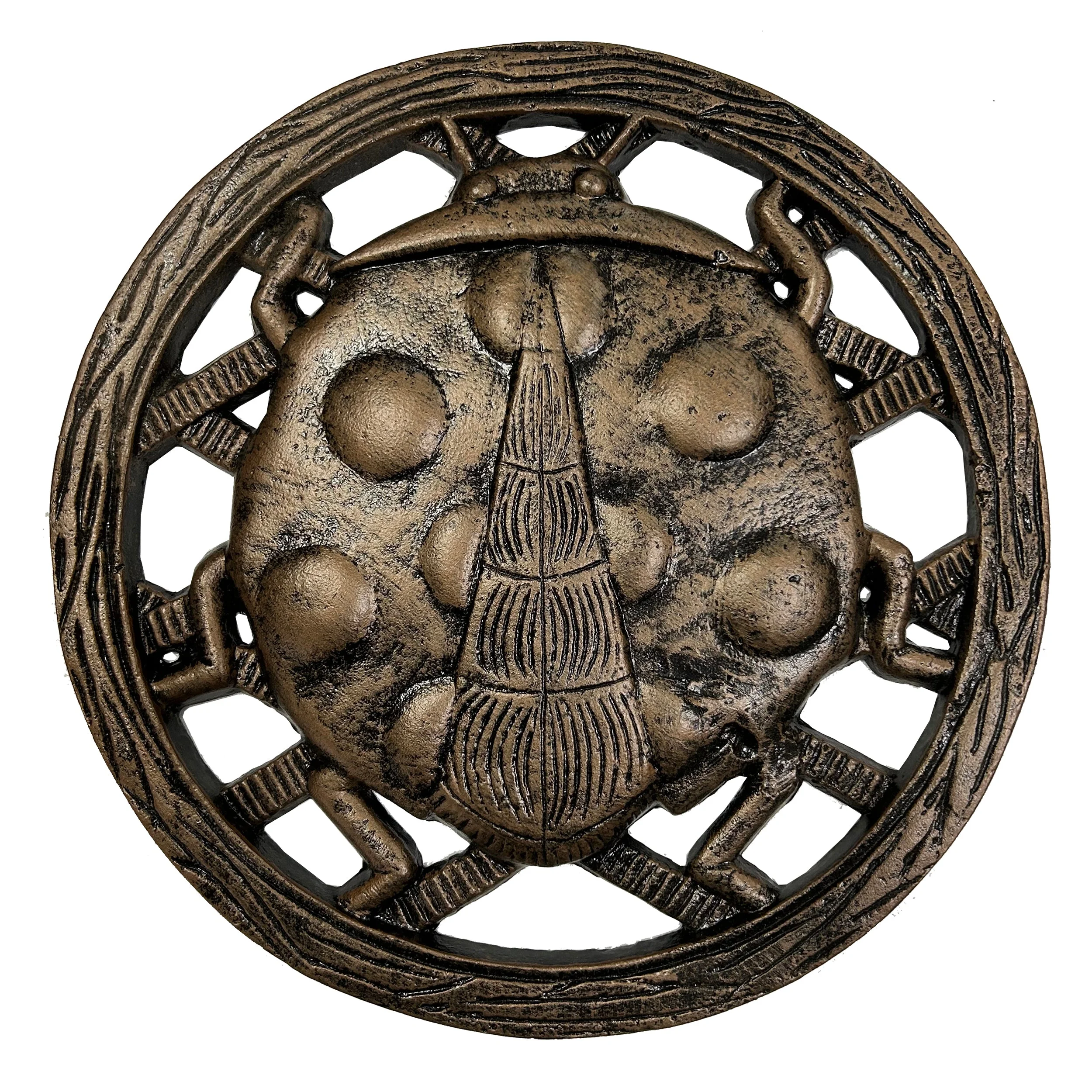 Antique Bronze Metal Stepping Stone Lady Bug - Cast Aluminum