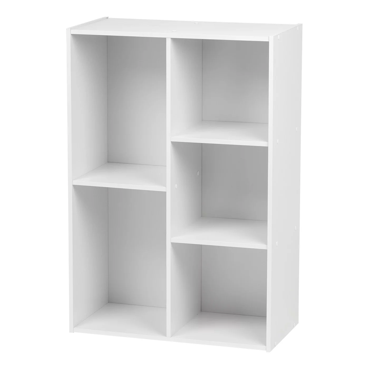 IRIS USA 5-Compartment Wood Organizer Bookcase Storage Shelf, White