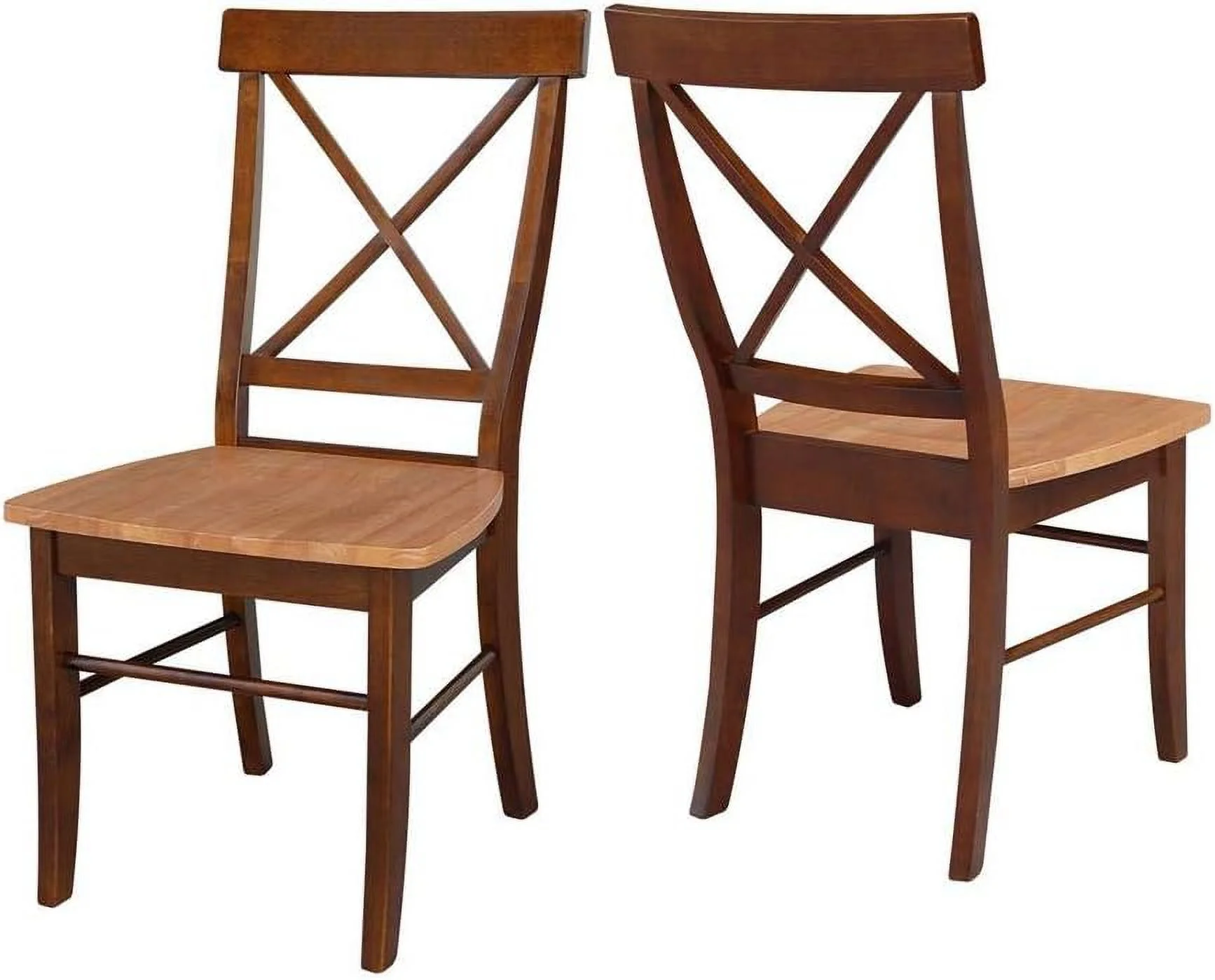 Set Of Two X-Back Dining Chair, Pecan