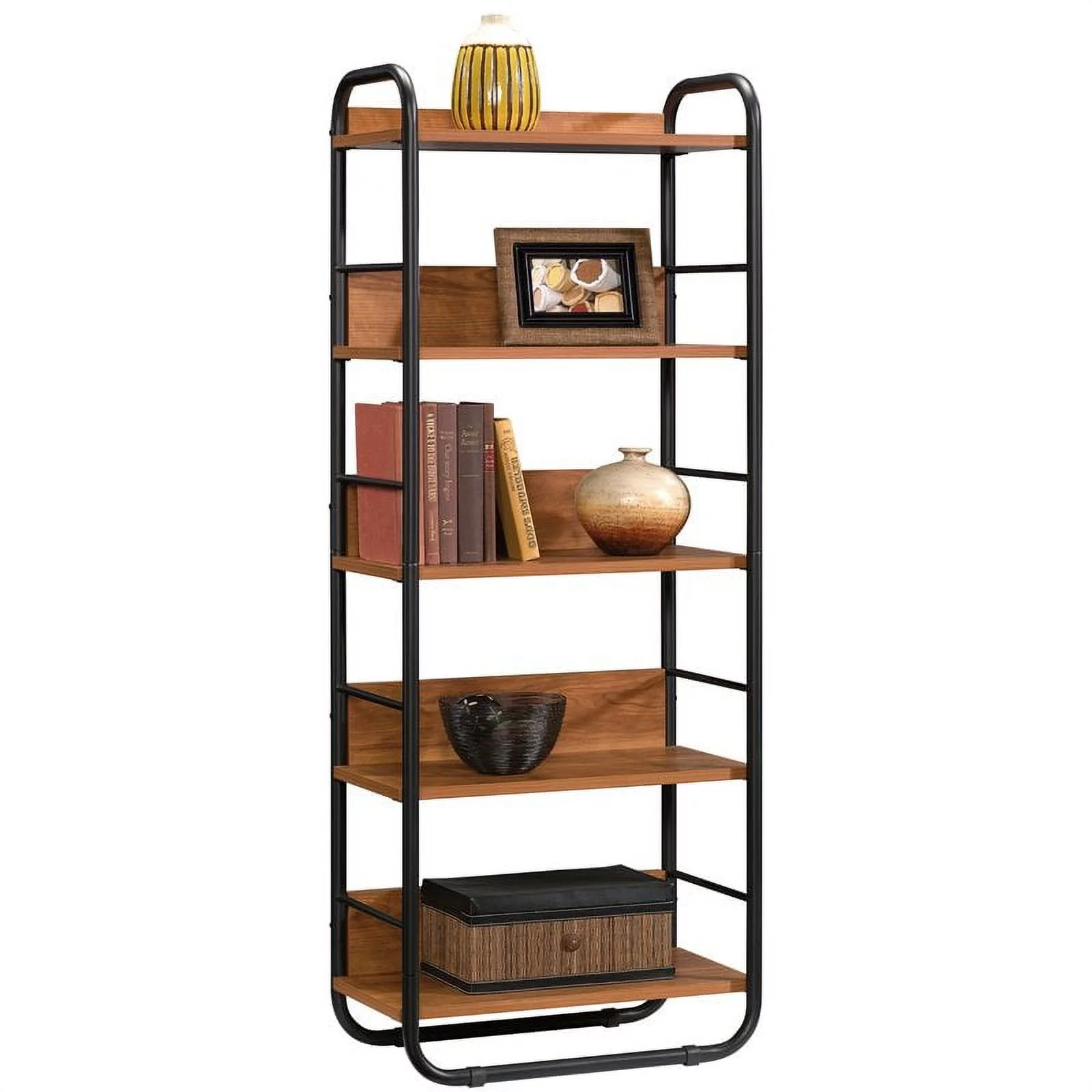 Sauder Union Plain 5-Shelf Open Bookcase, Prairie Cherry Finish