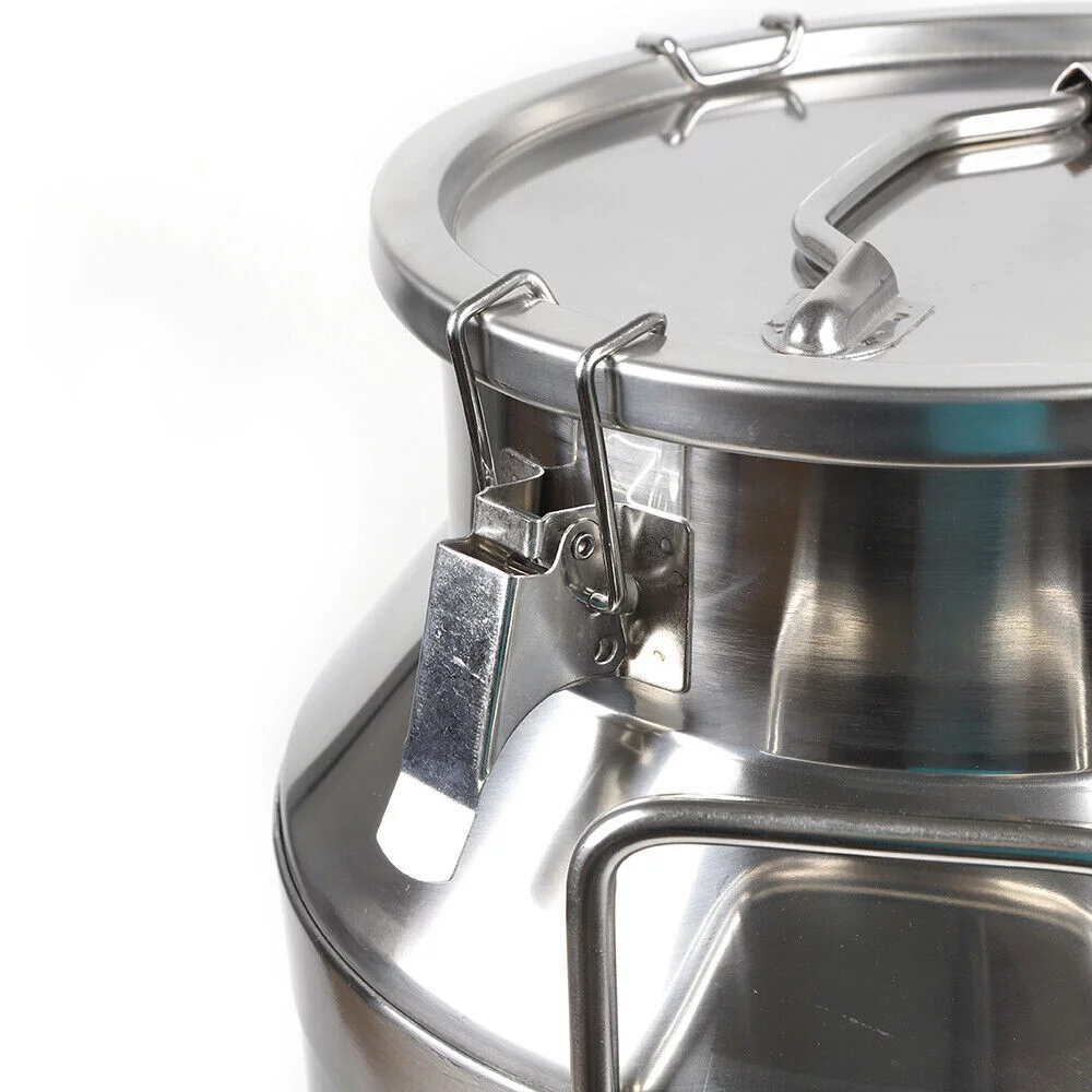 40L 304 Stainless Steel Milk Can 10.56 Gallon Heavy Duty Milk Jug Milk Bucket