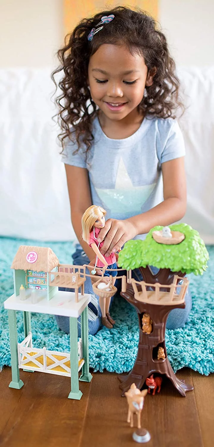 ​Barbie Doll and Animal Rescue Center with 8 Animals