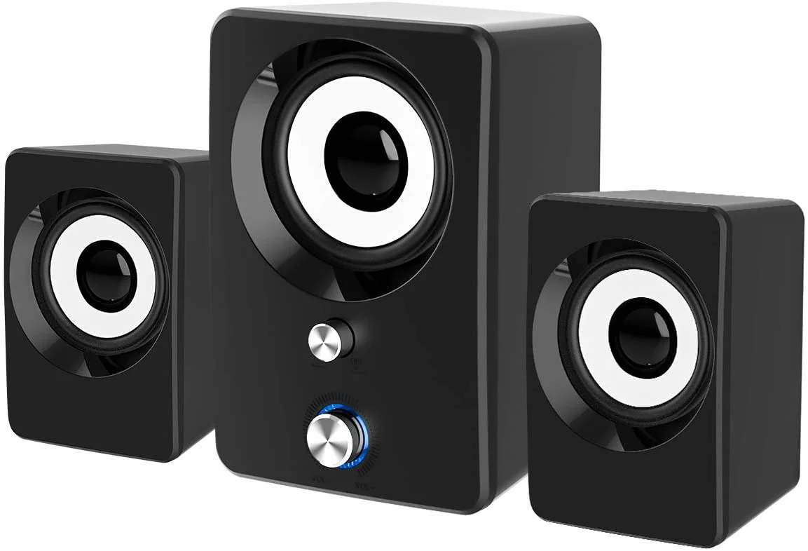 Marboo Wired Computer Speakers with Subwoofer 2.1 for Desktop, Laptop, USB Powered and 3.5mm-Aux