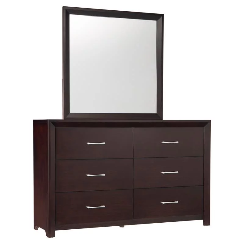 Pemberly Row 6-Drawers Contemporary Wood Dresser in Espresso