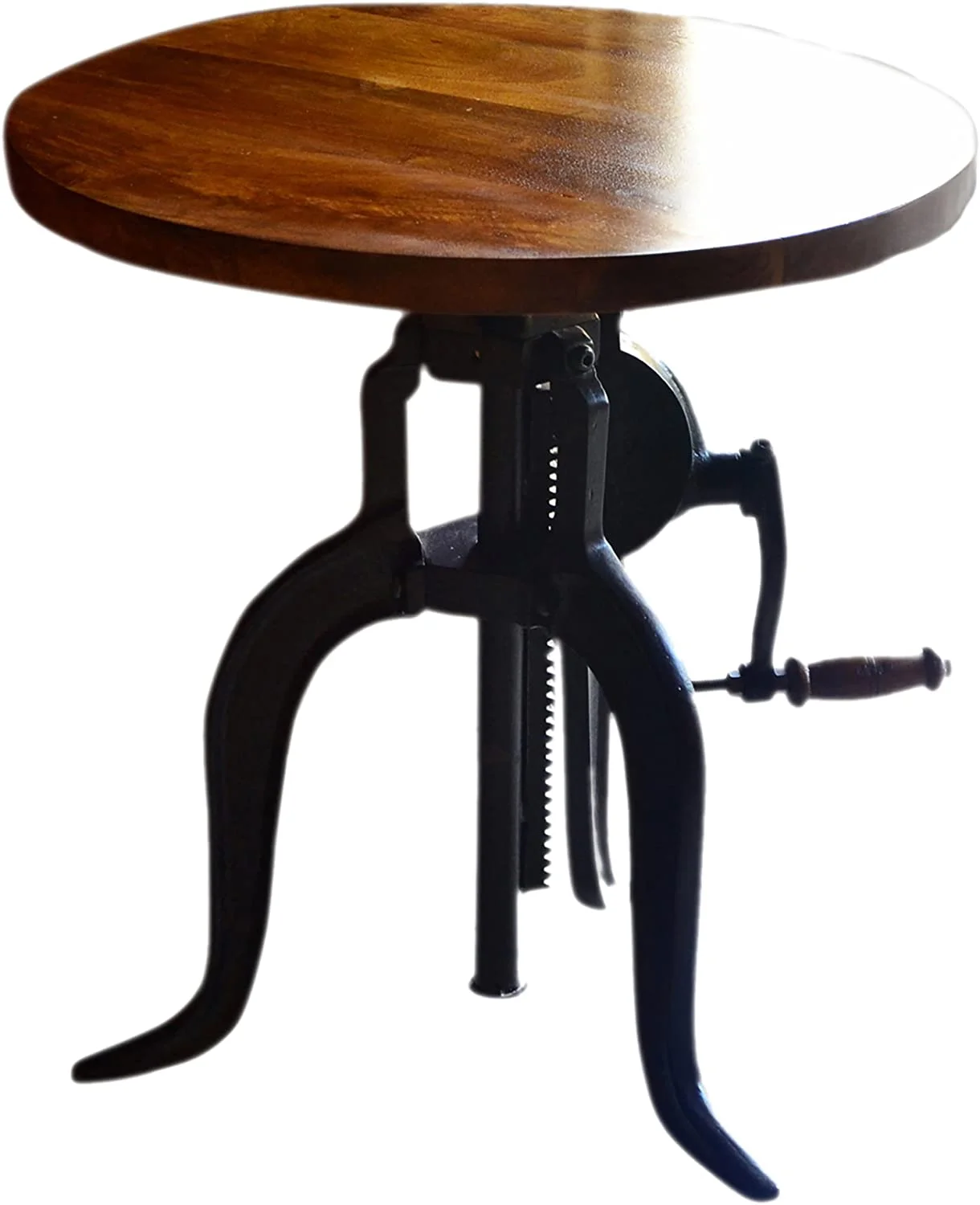 GEROBOOM Carolina Chair & Table Co Megan Adjustable Crank Accent End Table  Chestnut/Black 19 in x 18 in x 18 in