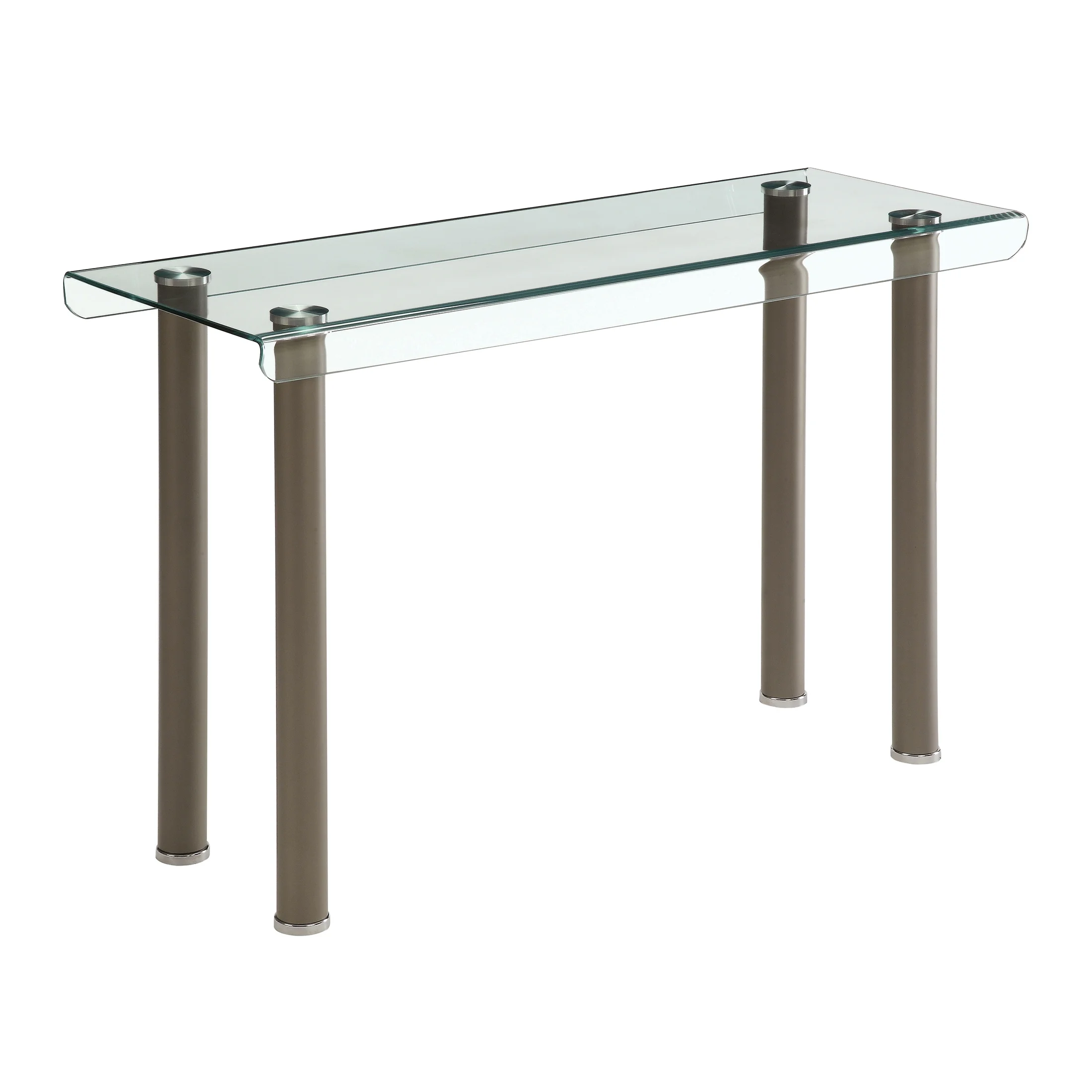 Furniture of America Ramey Glass Top Sofa Table, Champagne