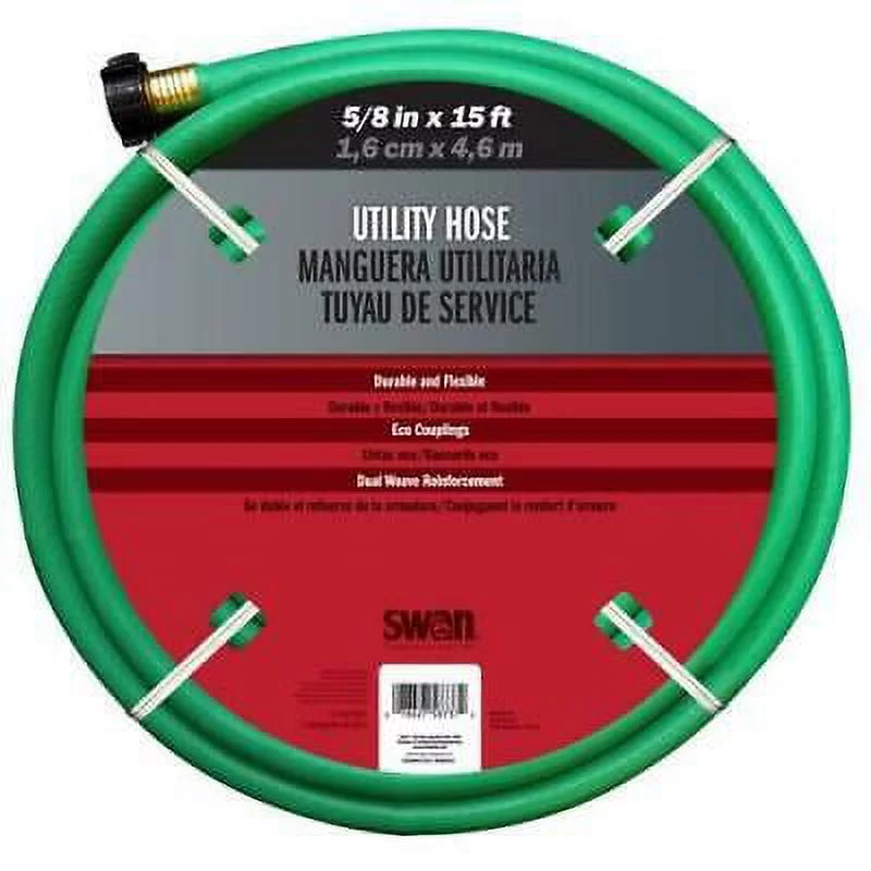 Swan 5/8 in. Dia. x 15 ft. L Utility Green Vinyl Remnant Hose