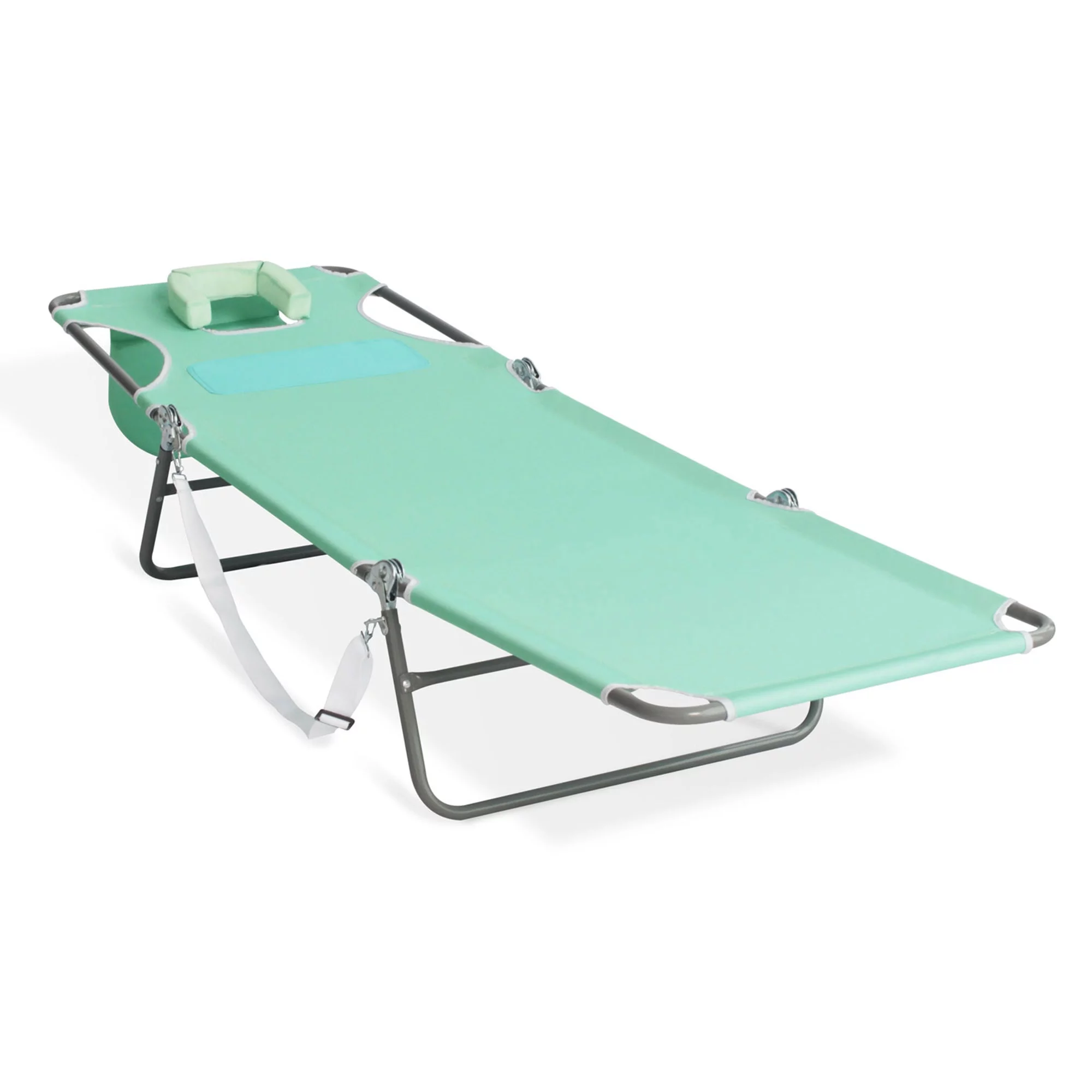 Ostrich Chaise Lounge Beach Chair w/On-Your-Back Camping Lawn Chair, Teal