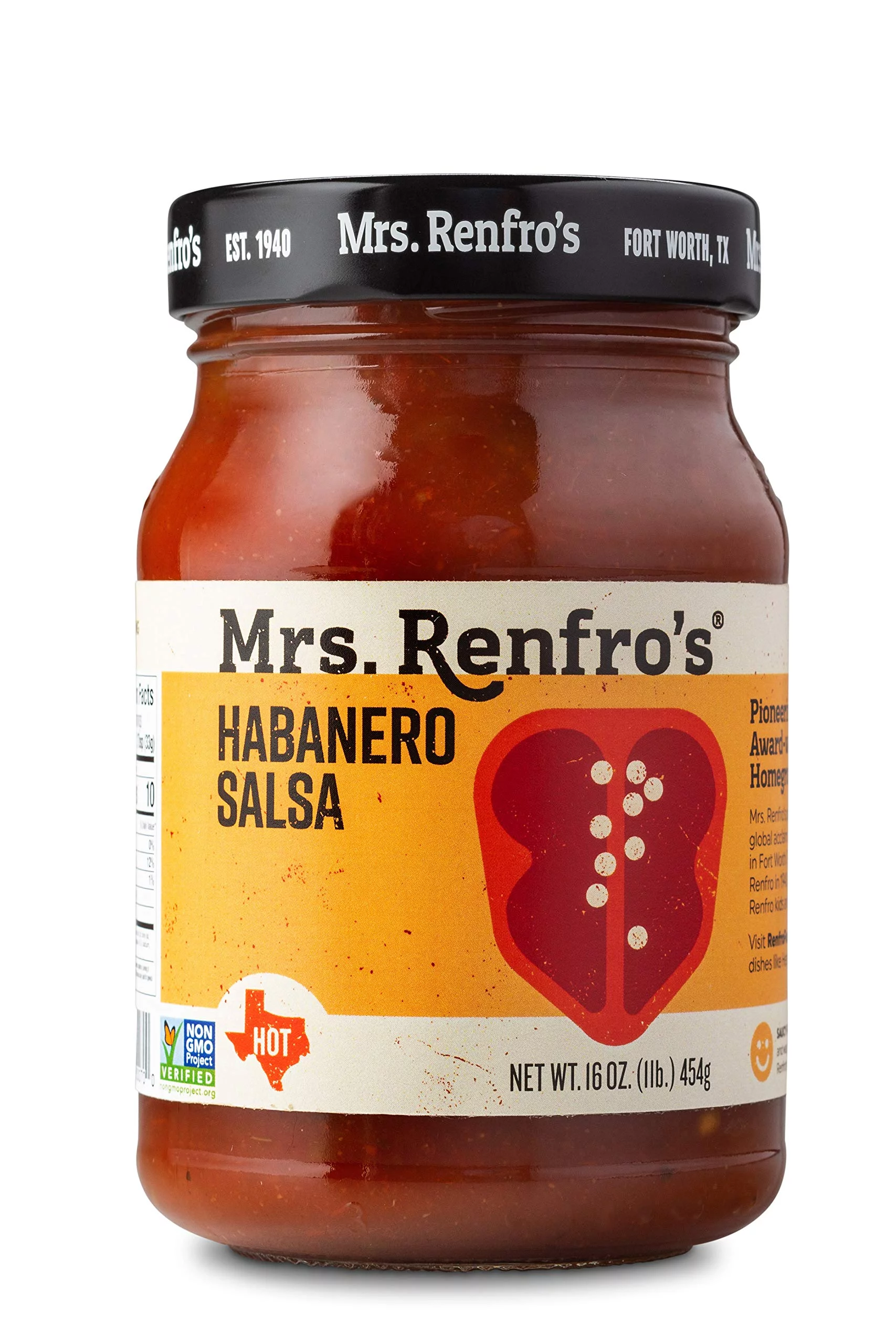 Mrs. Renfro's Habanero Sauce, Hot, 16-Ounce Jars (Pack of 6)