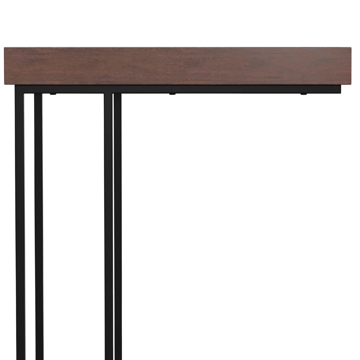 Simpli Home Gallagher SOLID MANGO WOOD and Metal 12 inch Wide Rectangle Industrial C Side Table in Cognac, Fully Assembled