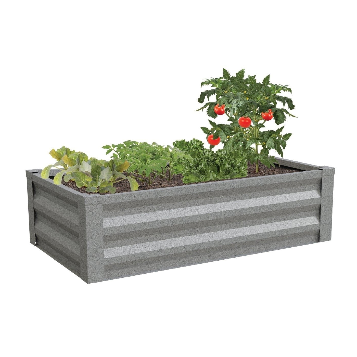 Daily Boutik  Gray Powder Coated Metal Raised Garden Bed Planter - 24