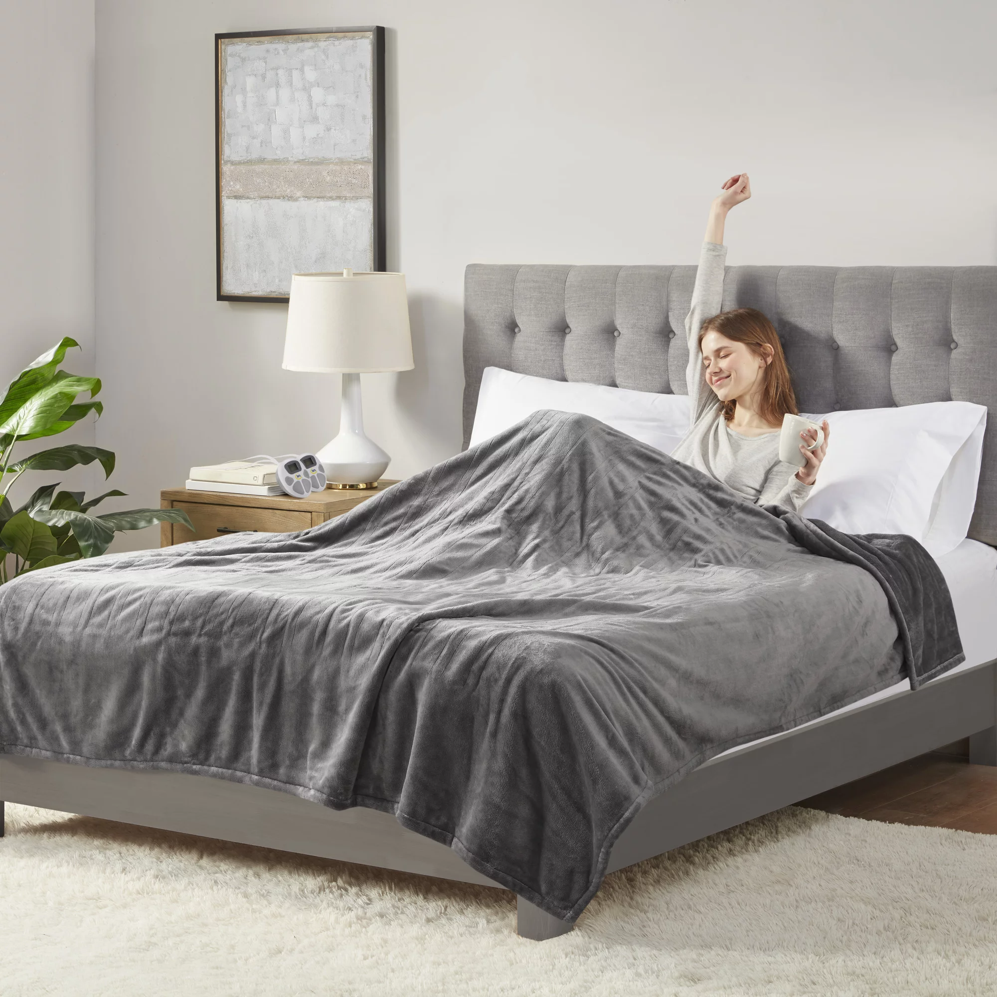 Serta Gray Polyester  Electric Blanket, Queen