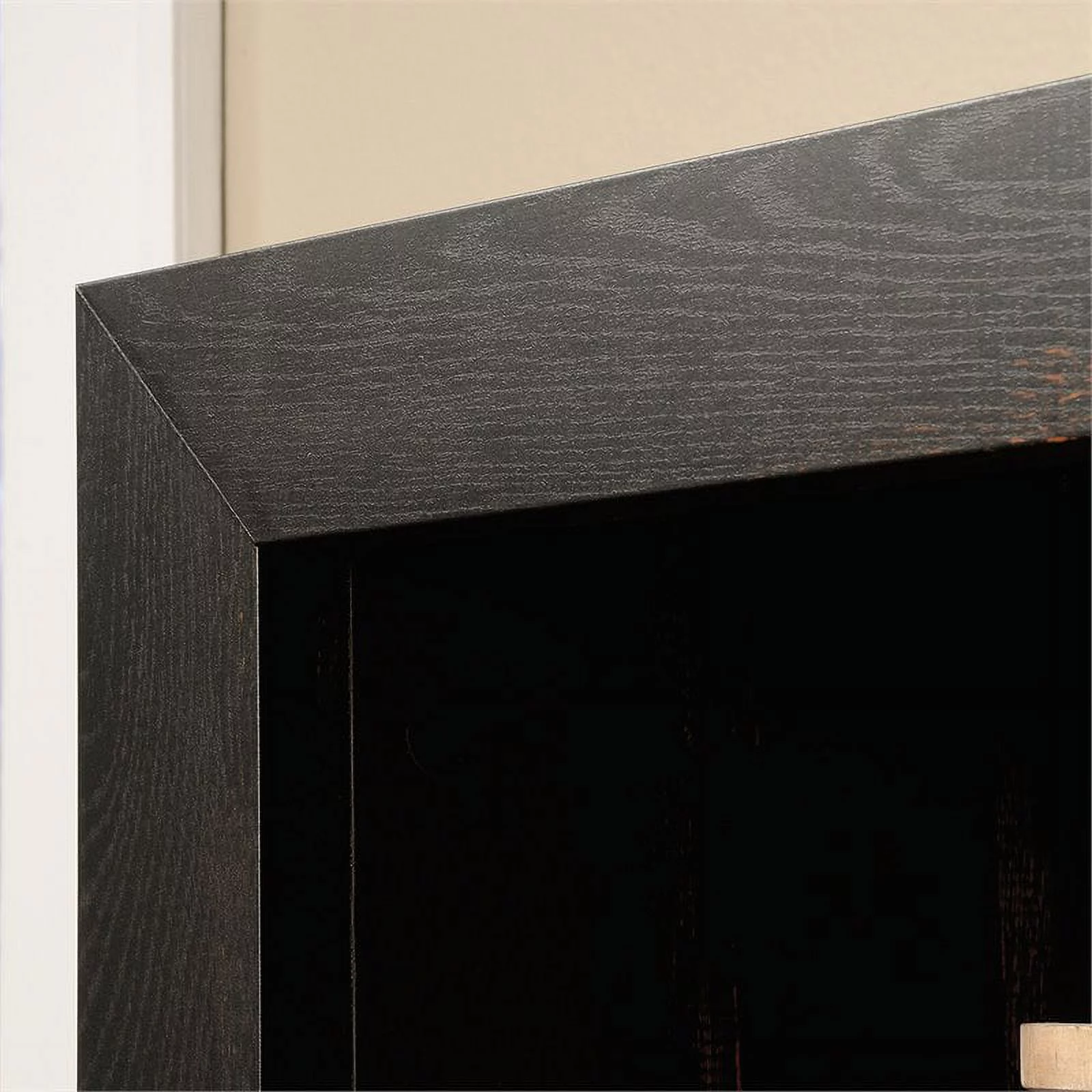 Pemberly Row Engineered Wood 5-Shelf Bookcase in Char Pine