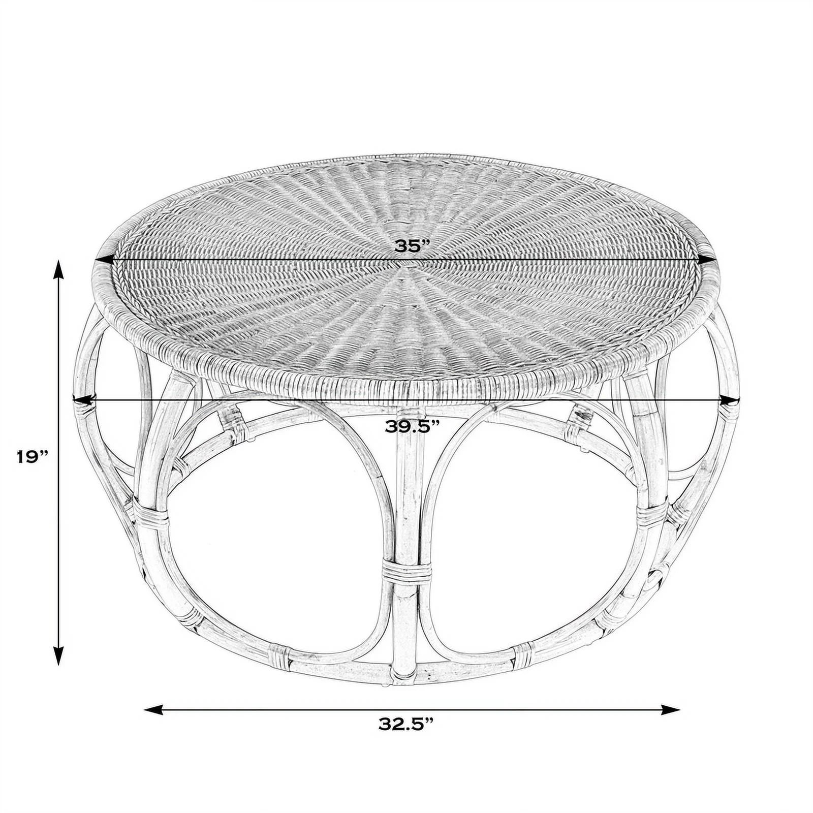 Butler Specialty Company Savannah Woven Rattan Round Coffee Table - Natural