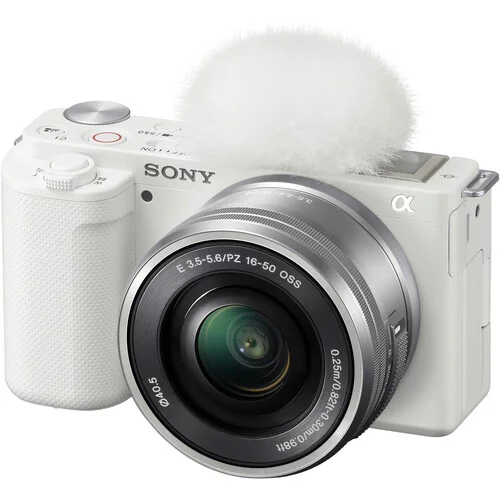 Sony Alpha ZV-E10 Interchangeable Lens Mirrorless Vlog Camera (White) & 16-50mm Lens Bundle With Essential Expo Accessories