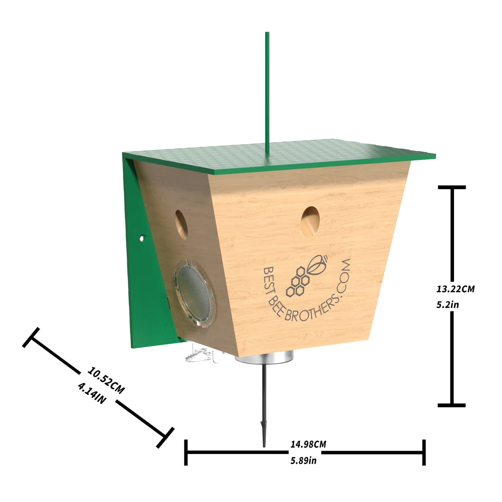 Best Bee Brothers Carpenter Bee Turbo Trap 2.0 with Bee Vault 2 pack and Designer Black Roof