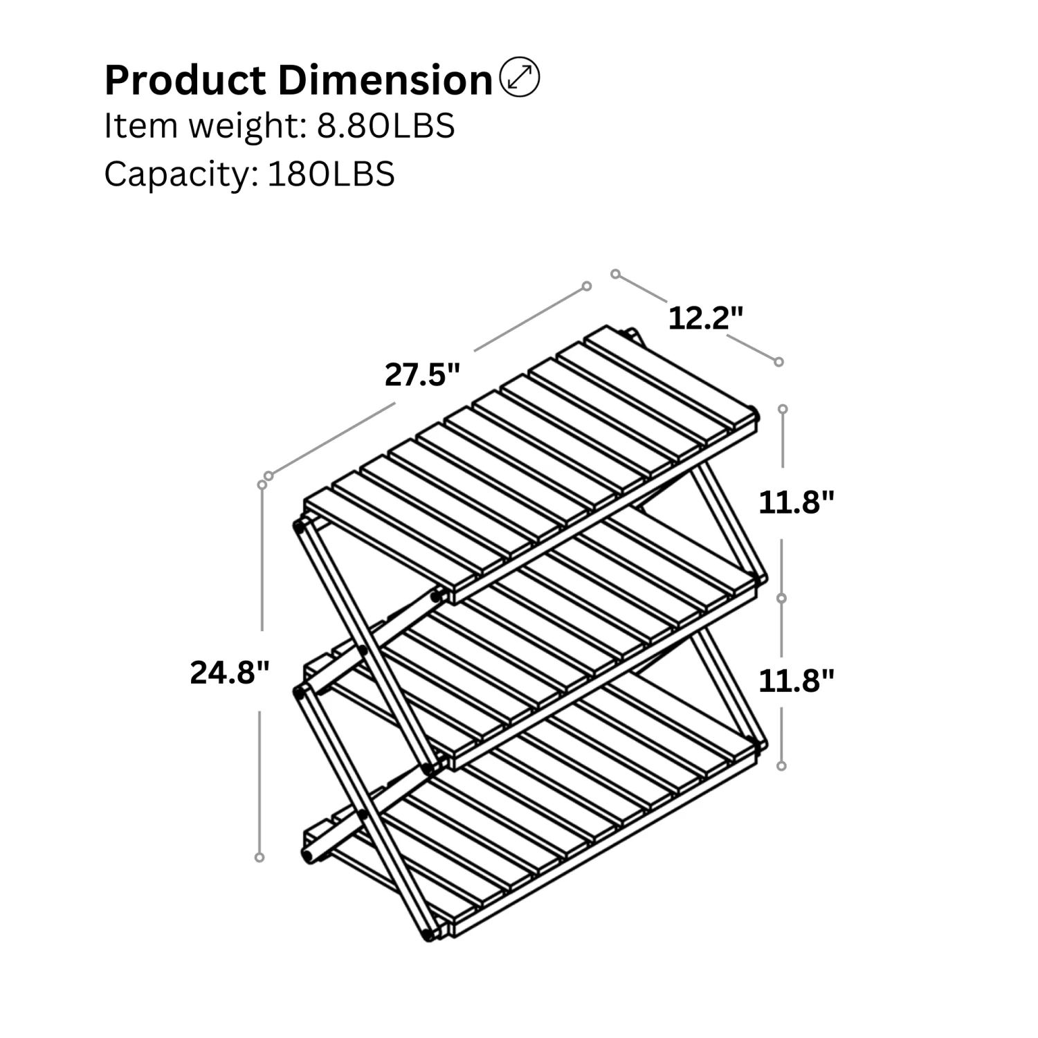 YLtoohoom Acacia 3 Tiers Wooden Plants Stand Foldable Shoe Rack Multipurpose  Perfect Idea  Room  Bedroom  Hallway  Bathroom Natural Color.