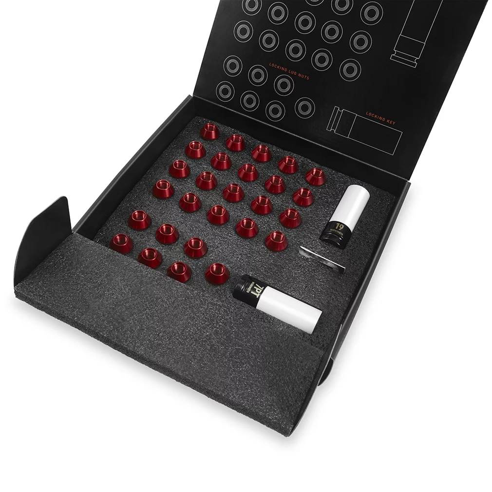 Mishimoto  M12 x 1.5 in. Aluminum Locking Lug Nuts, Neo Chrome - 27 Piece