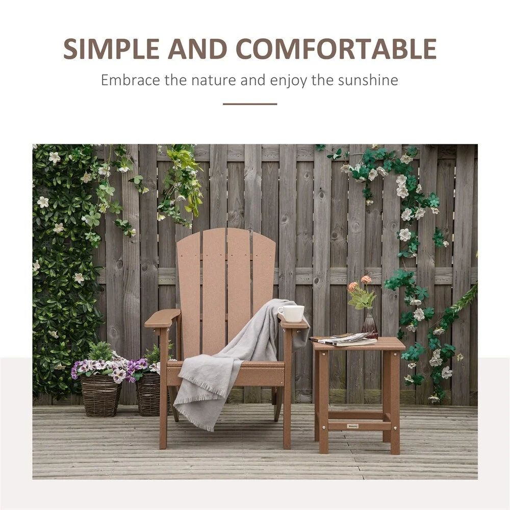 DEELIGHT Adirondack Chair,Faux Wood Patio&Fire Pit Chair,Weather Resistant HDPE Brown