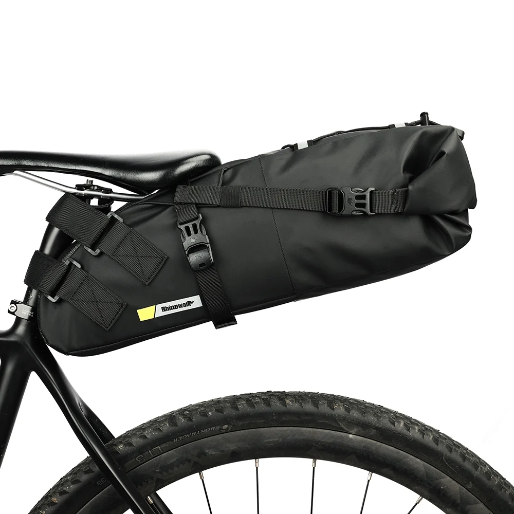 Rhinowalk Bike Bag, Waterproof Saddle Tube Bag, Large Capacity Cycle Storage, Quick Release Bike Accessories, for Under Seats