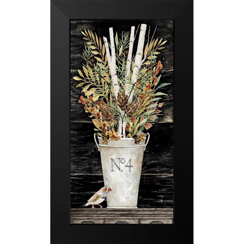 Jacobs, Cindy 9x14 Black Modern Framed Museum Art Print Titled - No. 4 Fall Flowers and Birch 1