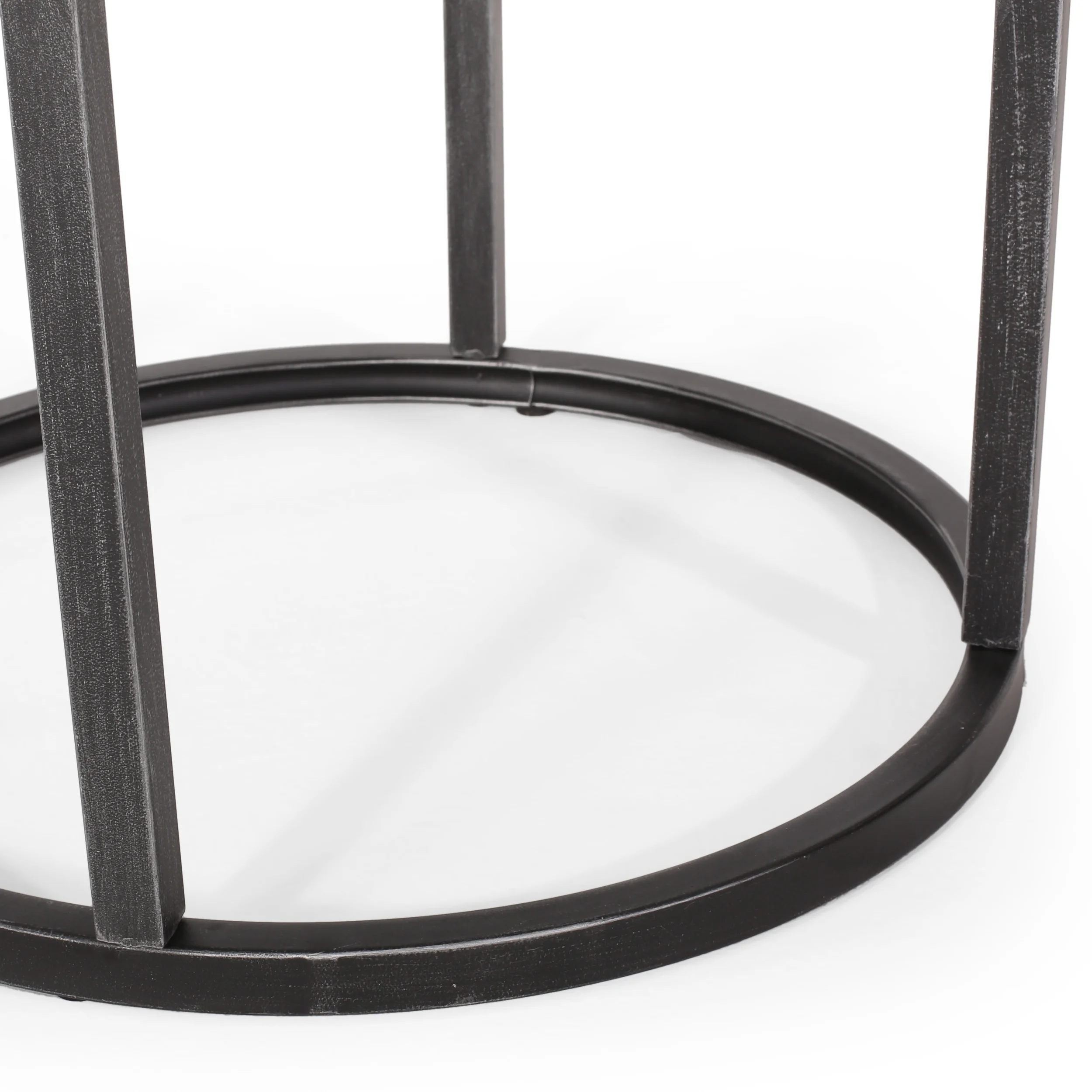 Noble House Gunnar Modern Industrial Coffee Table Set, Gray, Pewter