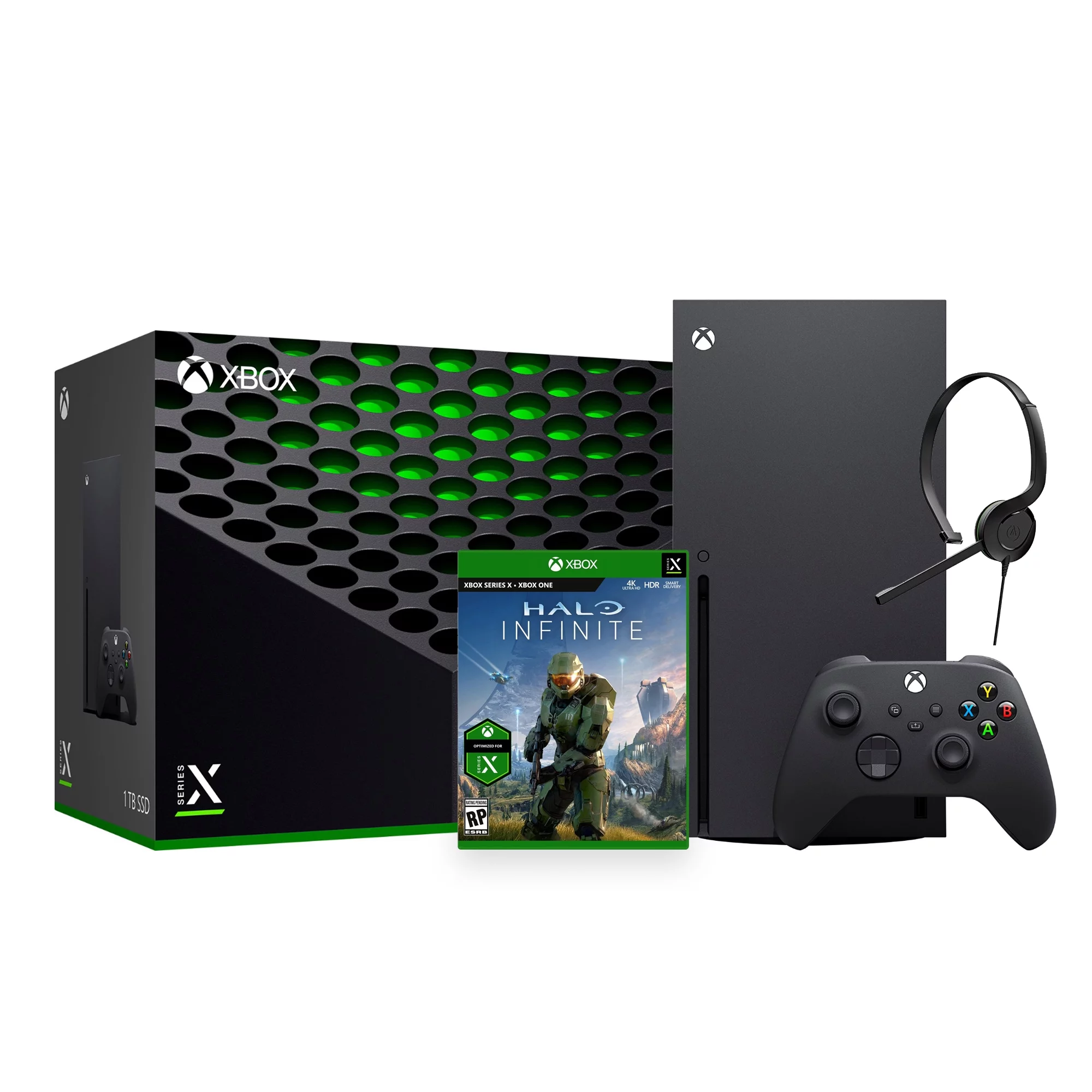 Xbox Series X Latest Flagship 1TB SSD Console Bundle with Halo Infinite and Xbox Chat Headset