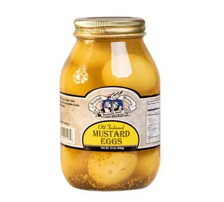 Amish Wedding Foods Pickled Mustard Eggs, Two 32 oz. Jars