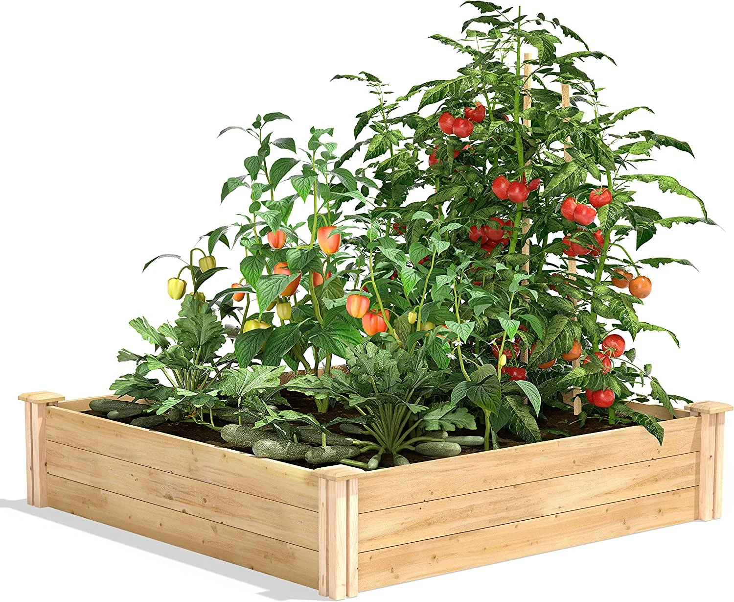 Original Cedar Raised Garden Bed, 4' x 4' x 10.5