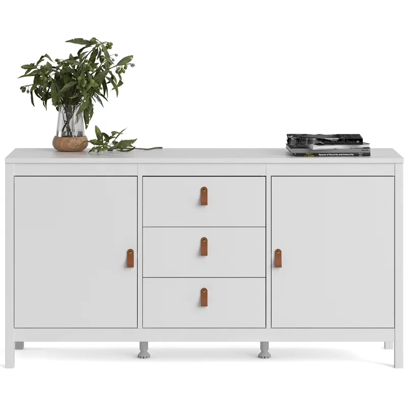 Home Square 2 Piece Furniture Set with Sideboard and Coffee Table in White