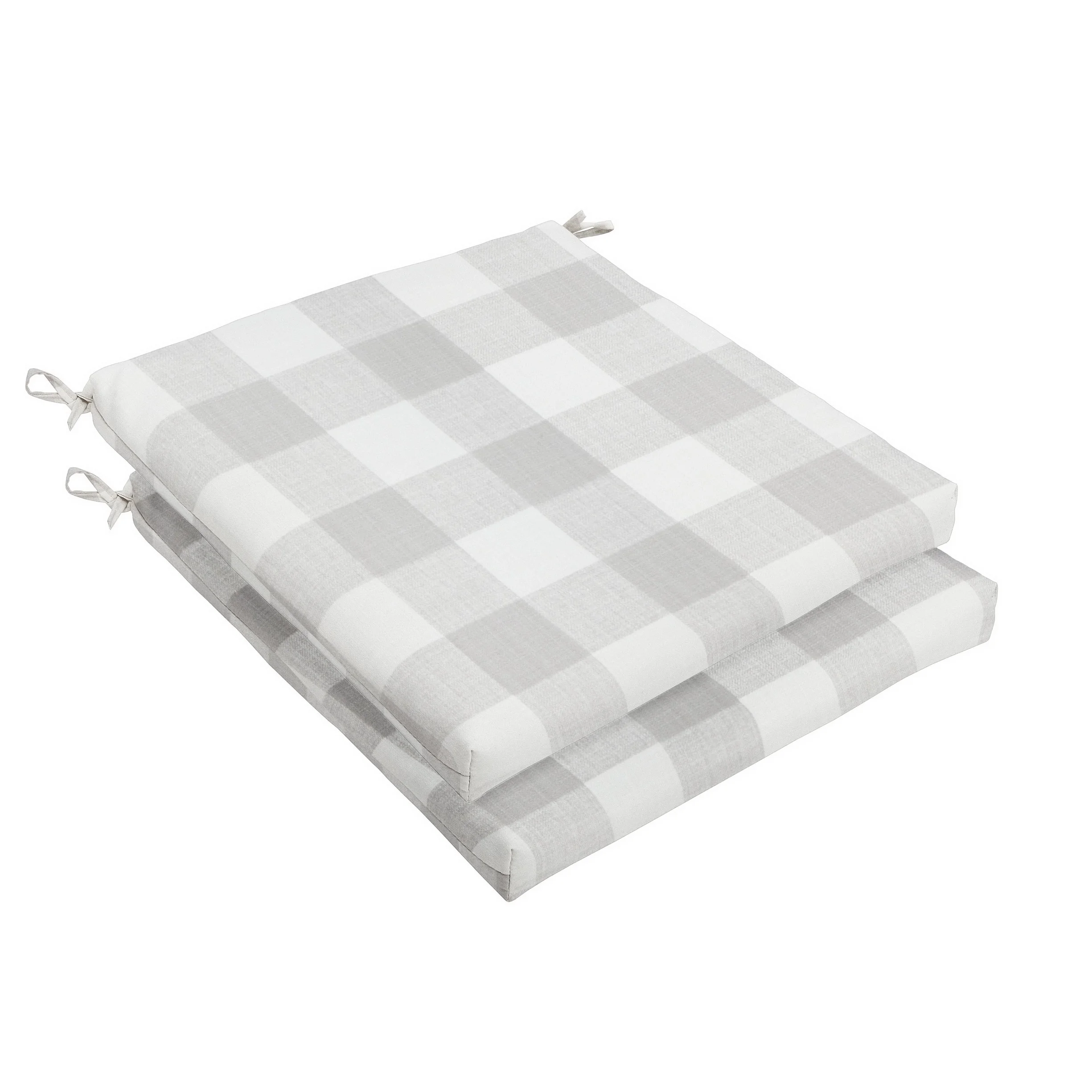 Grey Buffalo Plaid Indoor/Outdoor Cushion Set, Bristol