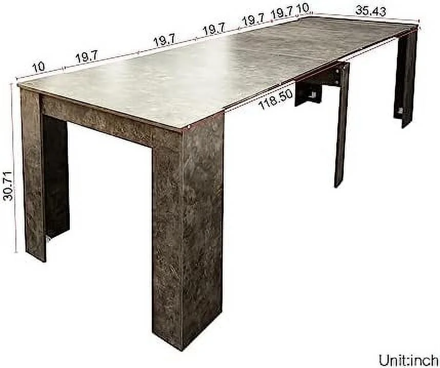GEROBOOM Extendable Wood Dining Table  Large 20.08"/118.5" Rustic Kitchen Dining Room Table with MDF Leg  Expandable Farmhouse Dining Table for Entryway Living Dining Room (No Cha