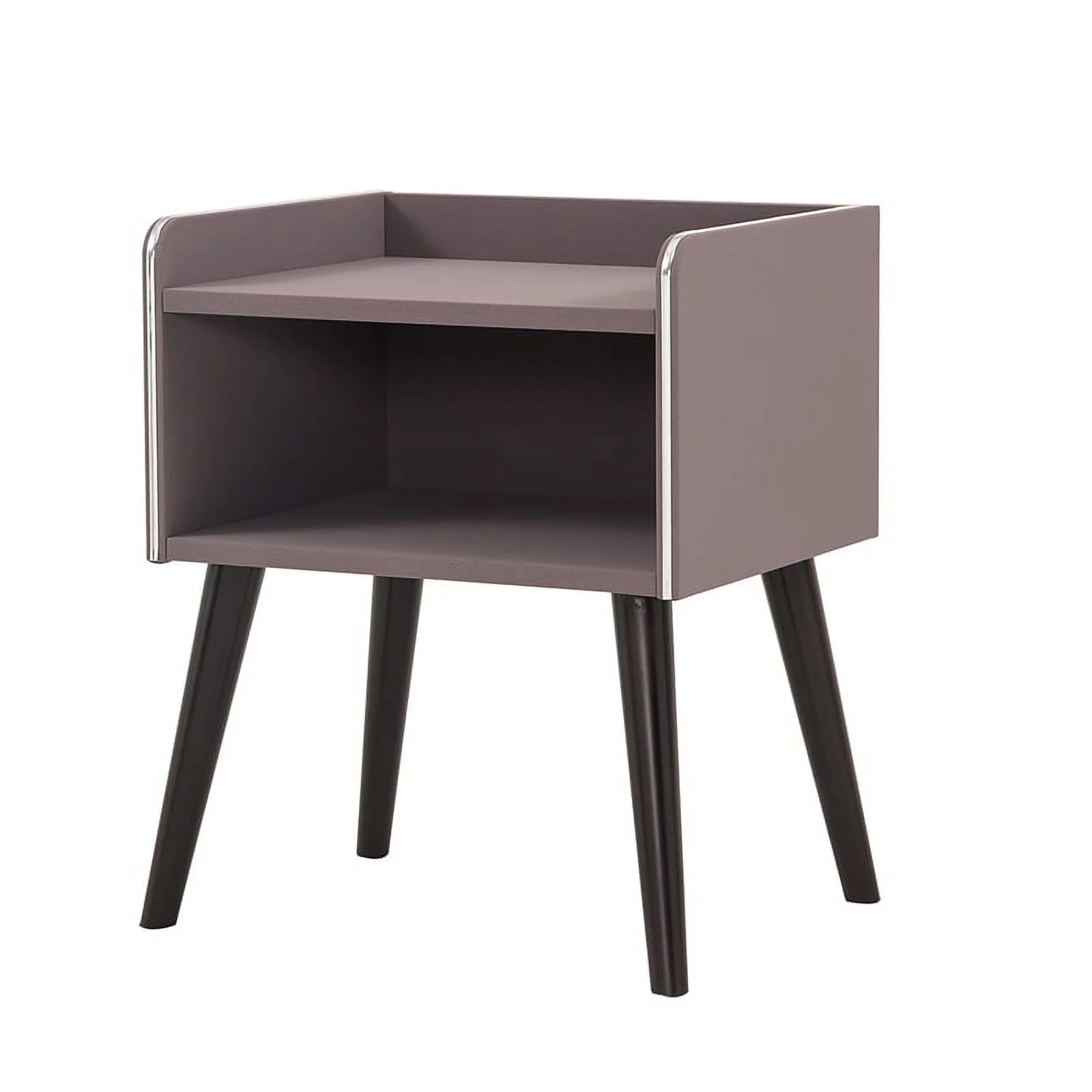 Home Square Open Storage Wood Nightstand in Gray and Purple - Set of 2