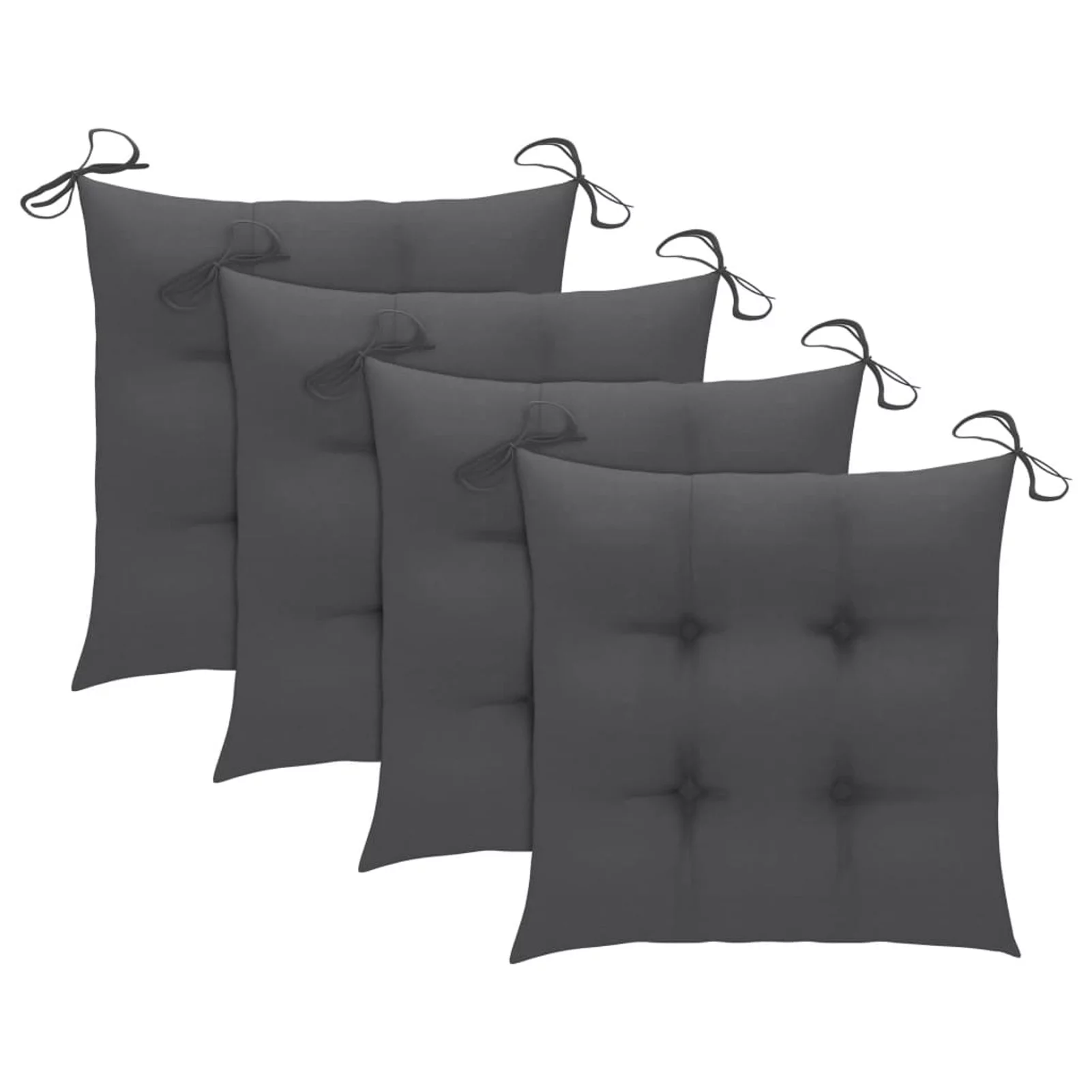 Dcenta 4 Piece Garden Chair Cushions Fabric Soft Seat Pad Cushion Anthracite for  Indoor Chair 19.7 x 19.7 x 2.8 Inches (L x W x T)