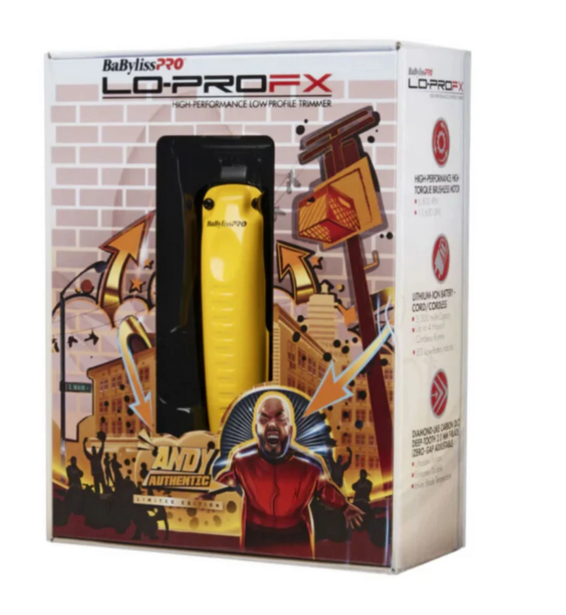 BaBylisspro Influencer Edition LO-PROFX Cordless Combo – Yellow – Andy Authentic – Clipper FX825YI & Trimmer FX726YI